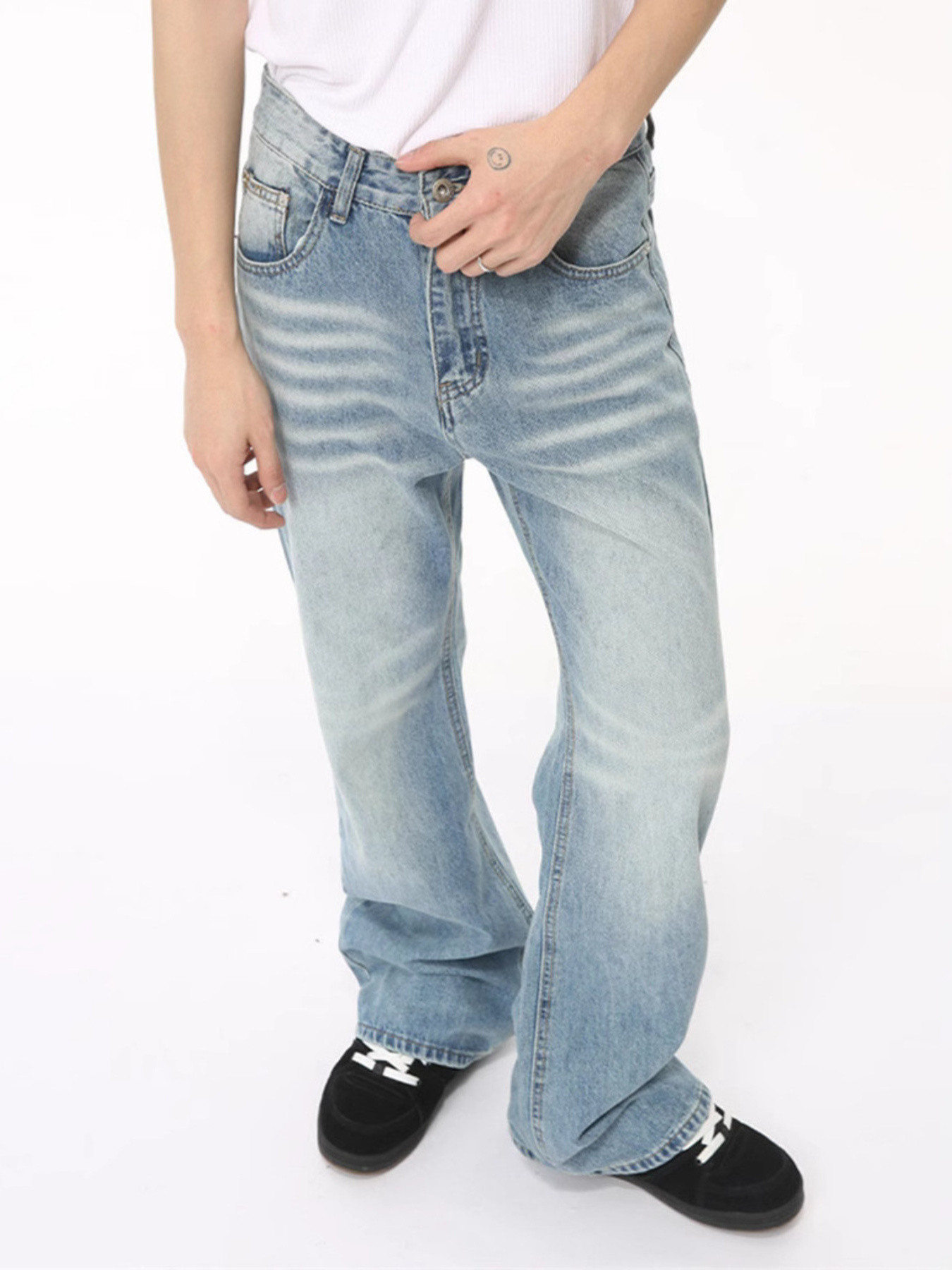 Men's Washed Loose Fit Jeans