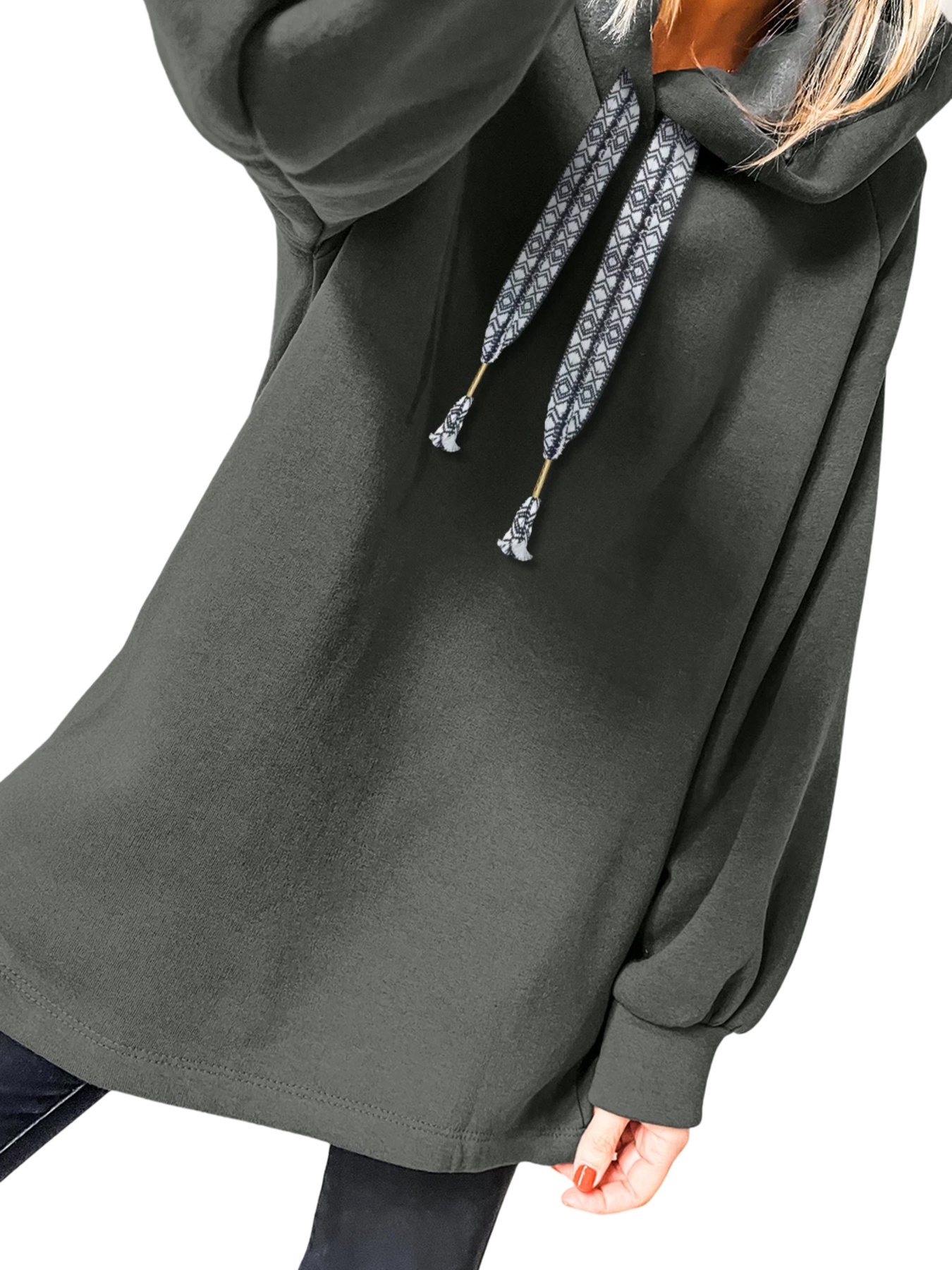 Drawstring Raglan Sleeve Hoodie