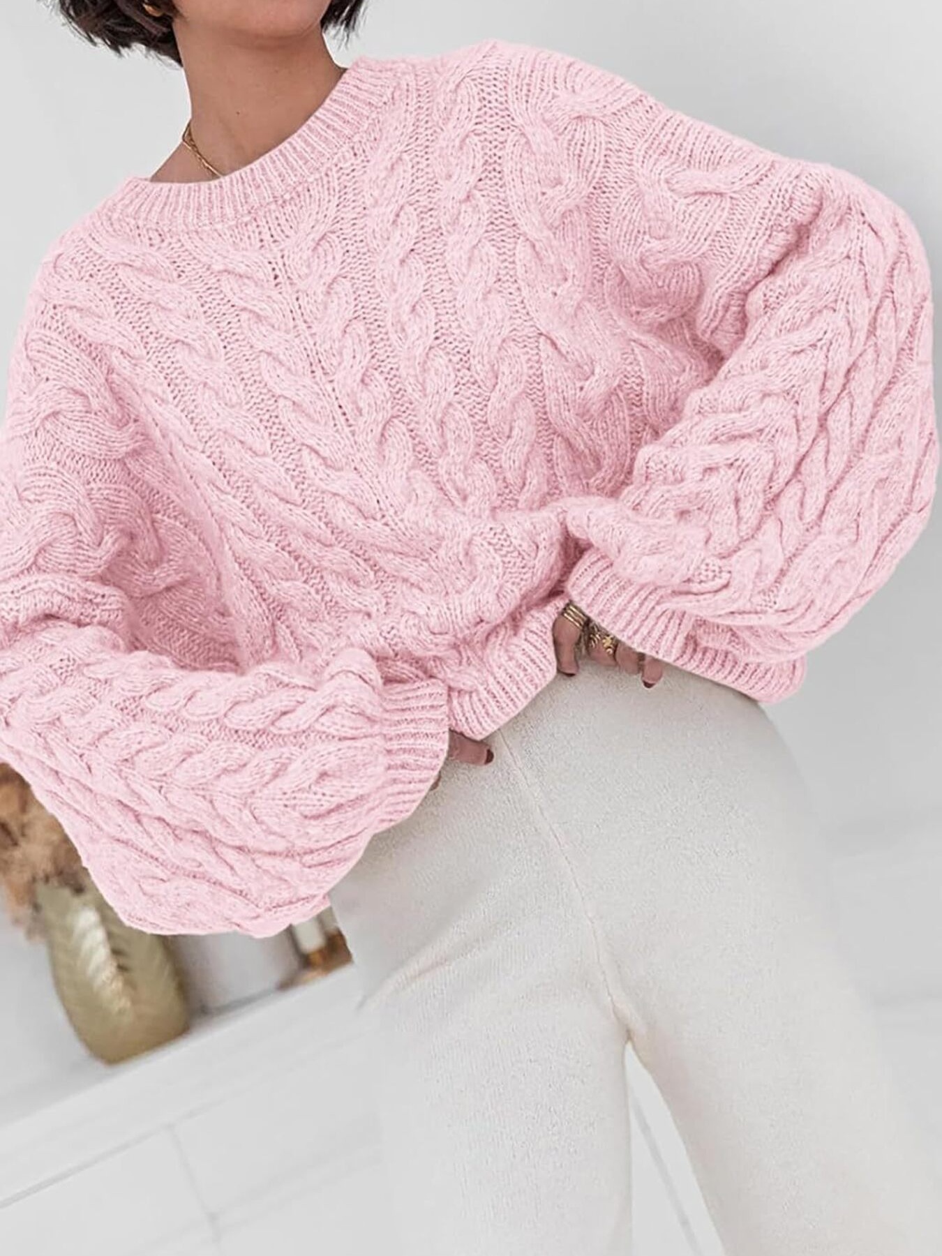 Cable Knit Long Sleeve Sweater