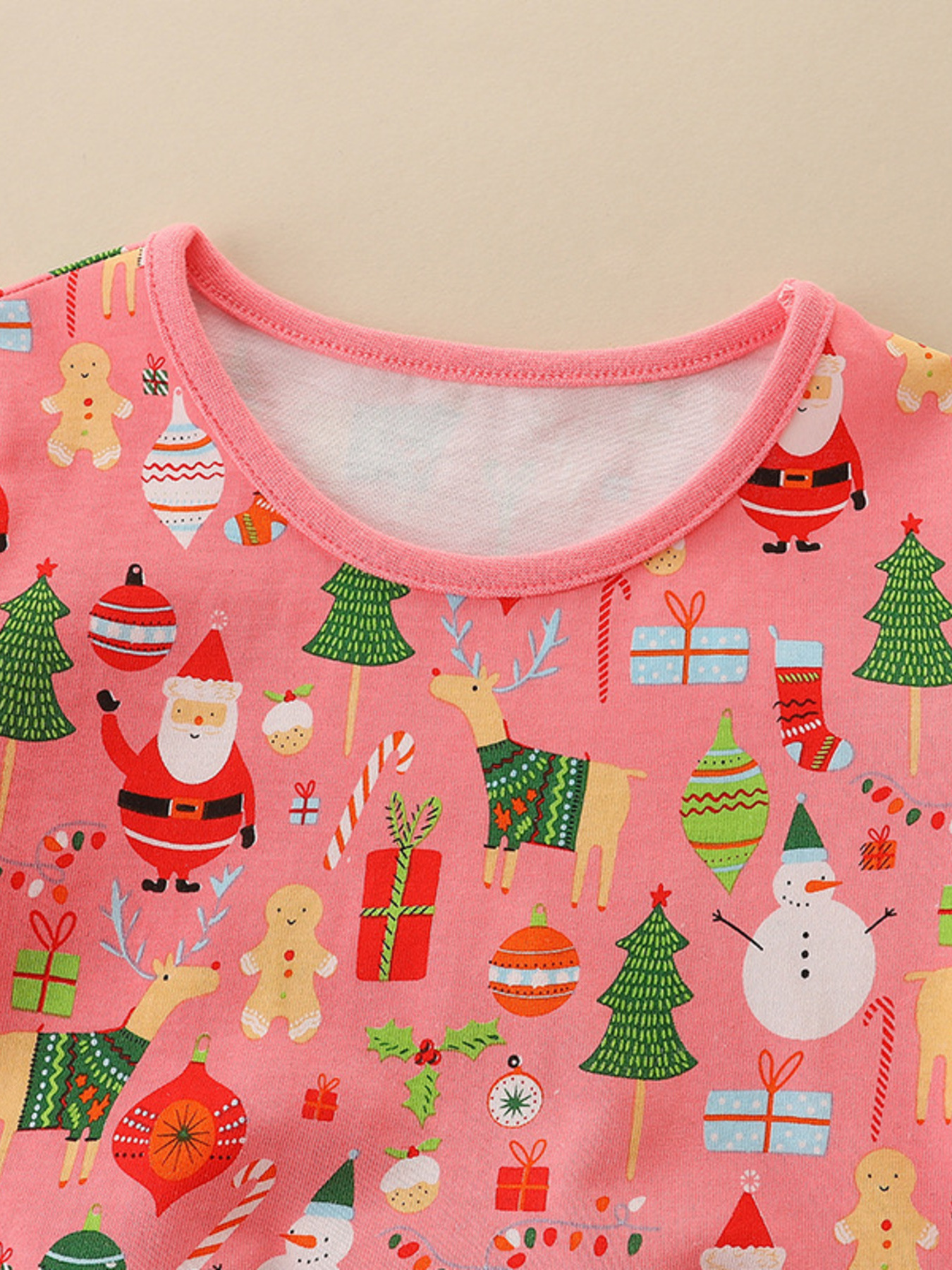 Children's Christmas Print Long Sleeve Dress
