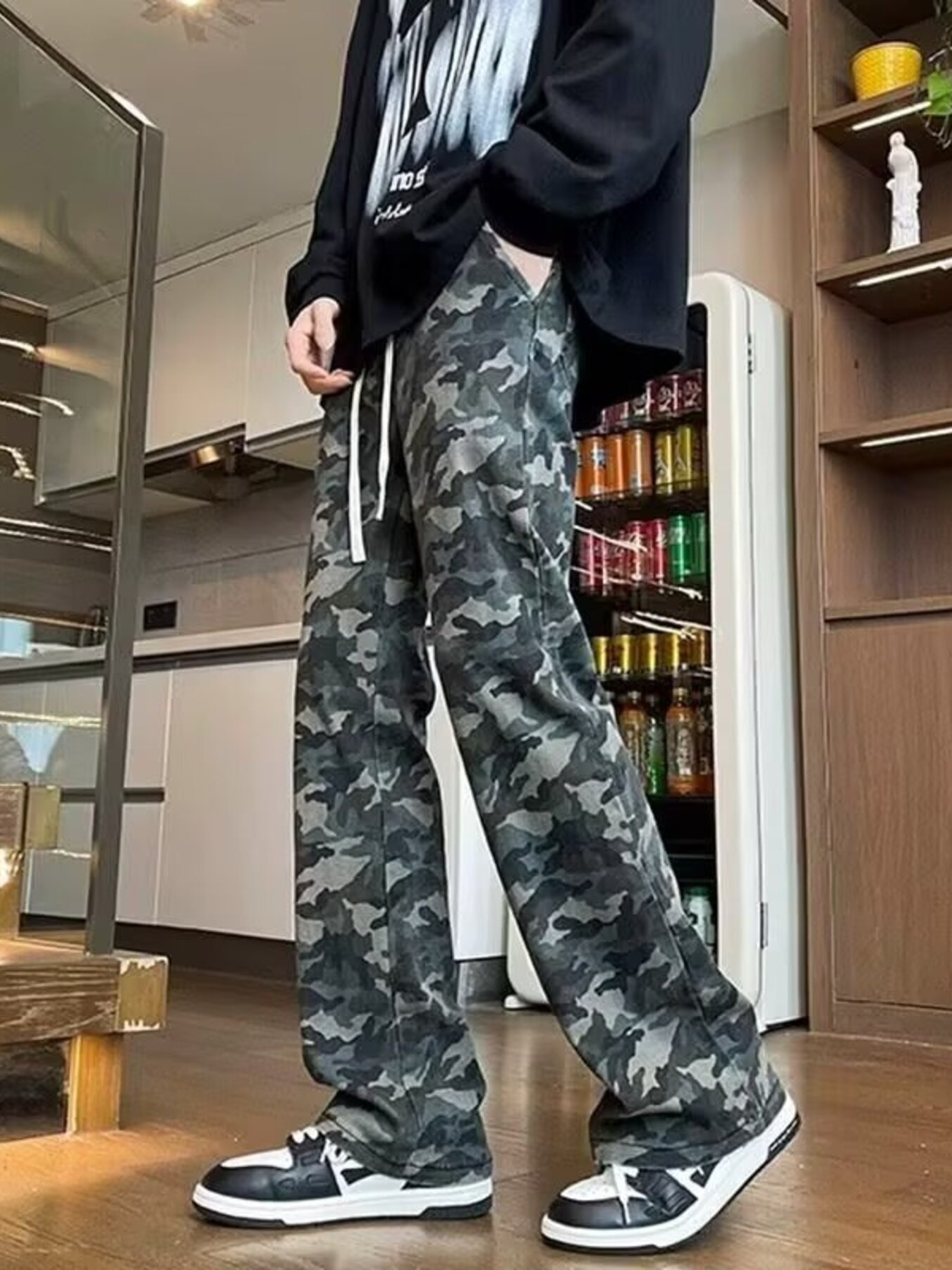 Men's Full Size Camo Print Relaxed Fit Jeans Plus Size