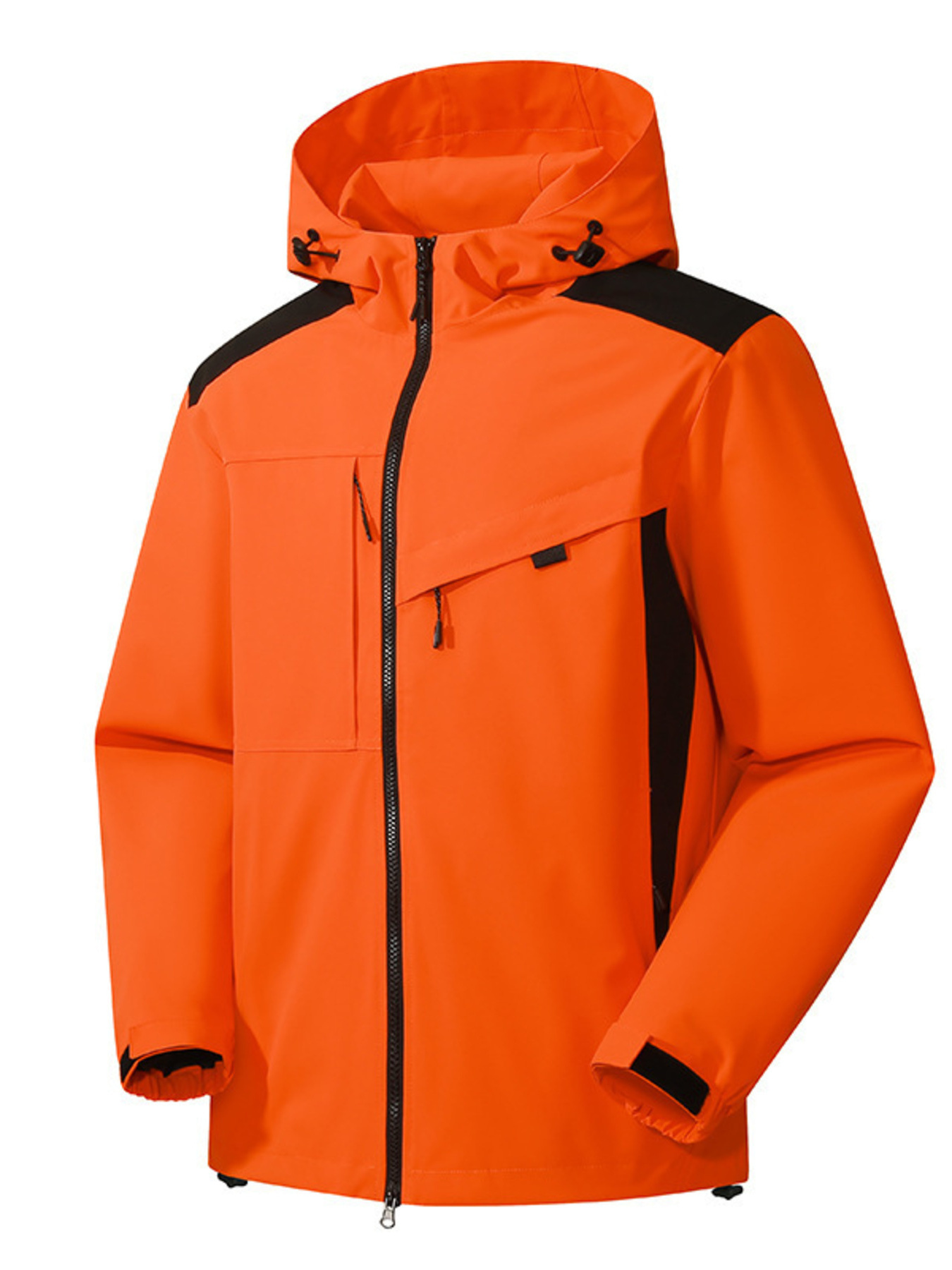 Men's Full Size Waterproof Hooded Zip Up Jacket Plus Size