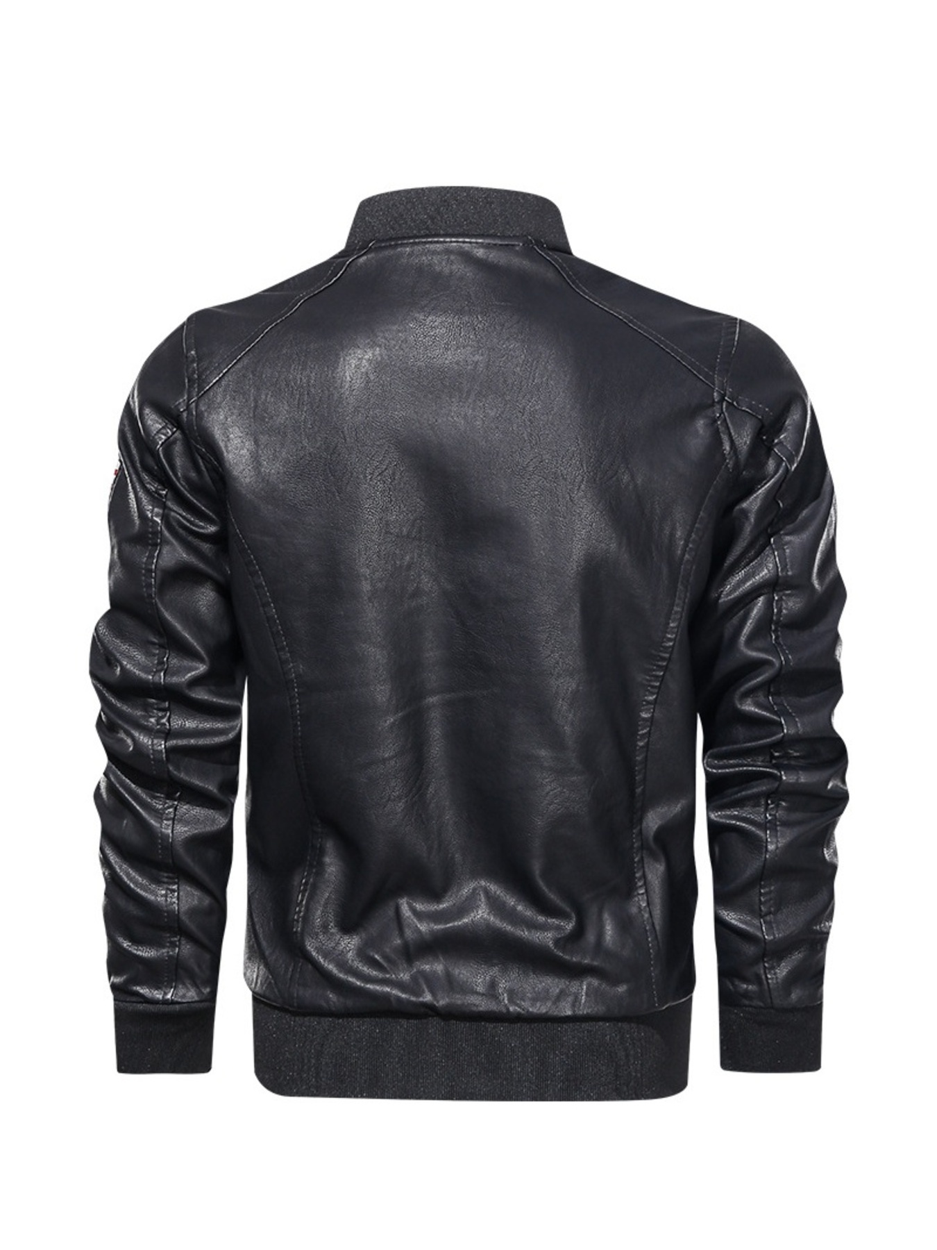 Men's Plus Size Zip Up Leather Jacket