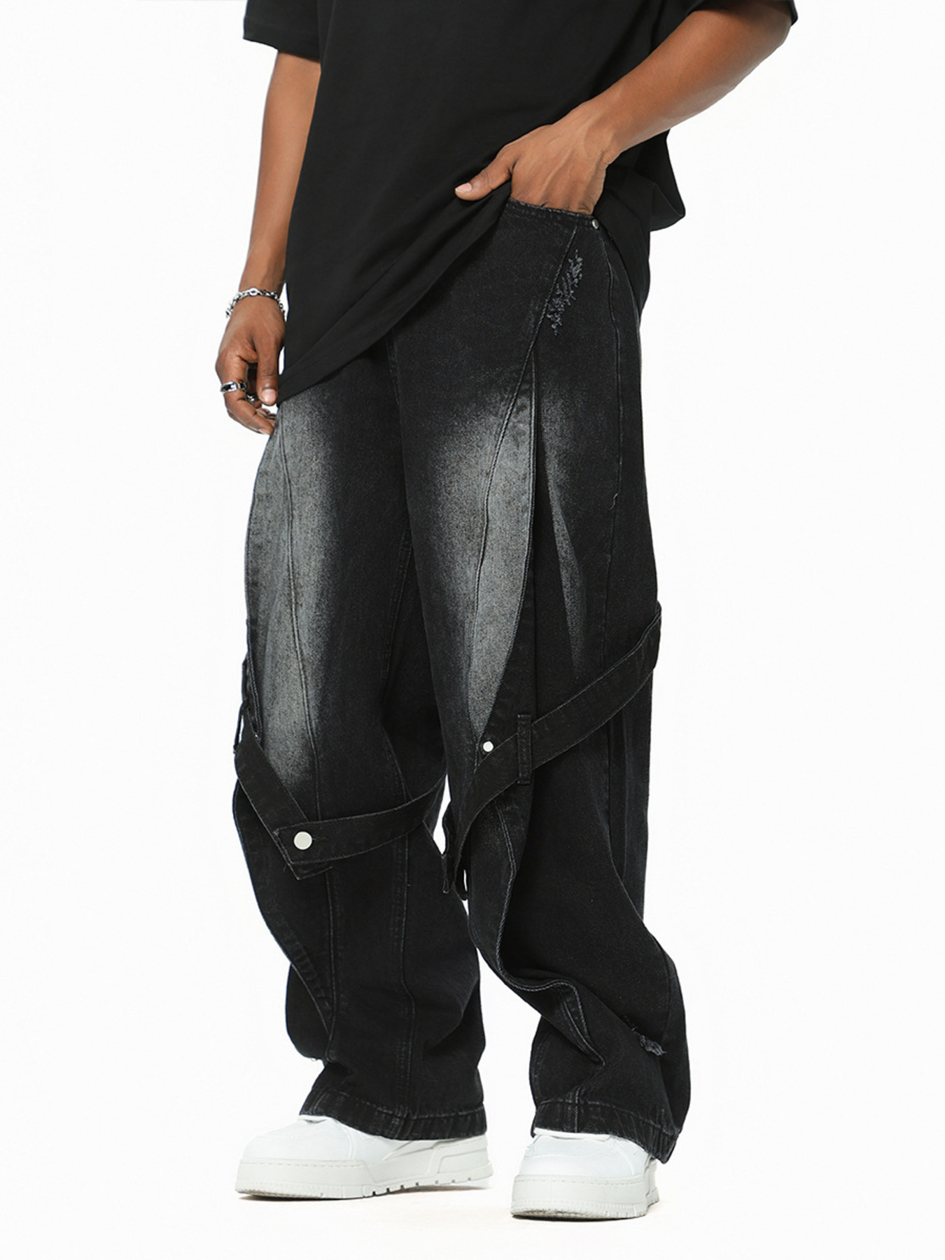 Men's Washed Baggy Jeans