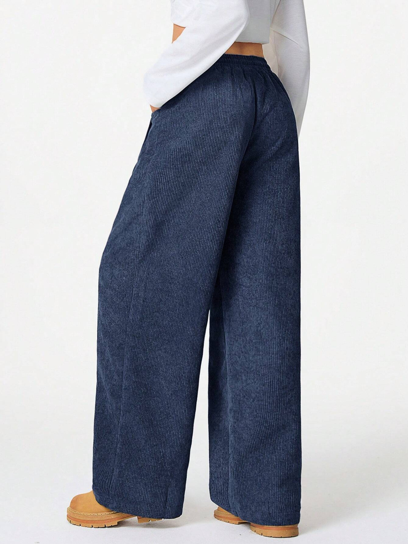 Casual Corduroy Wide Leg Pants