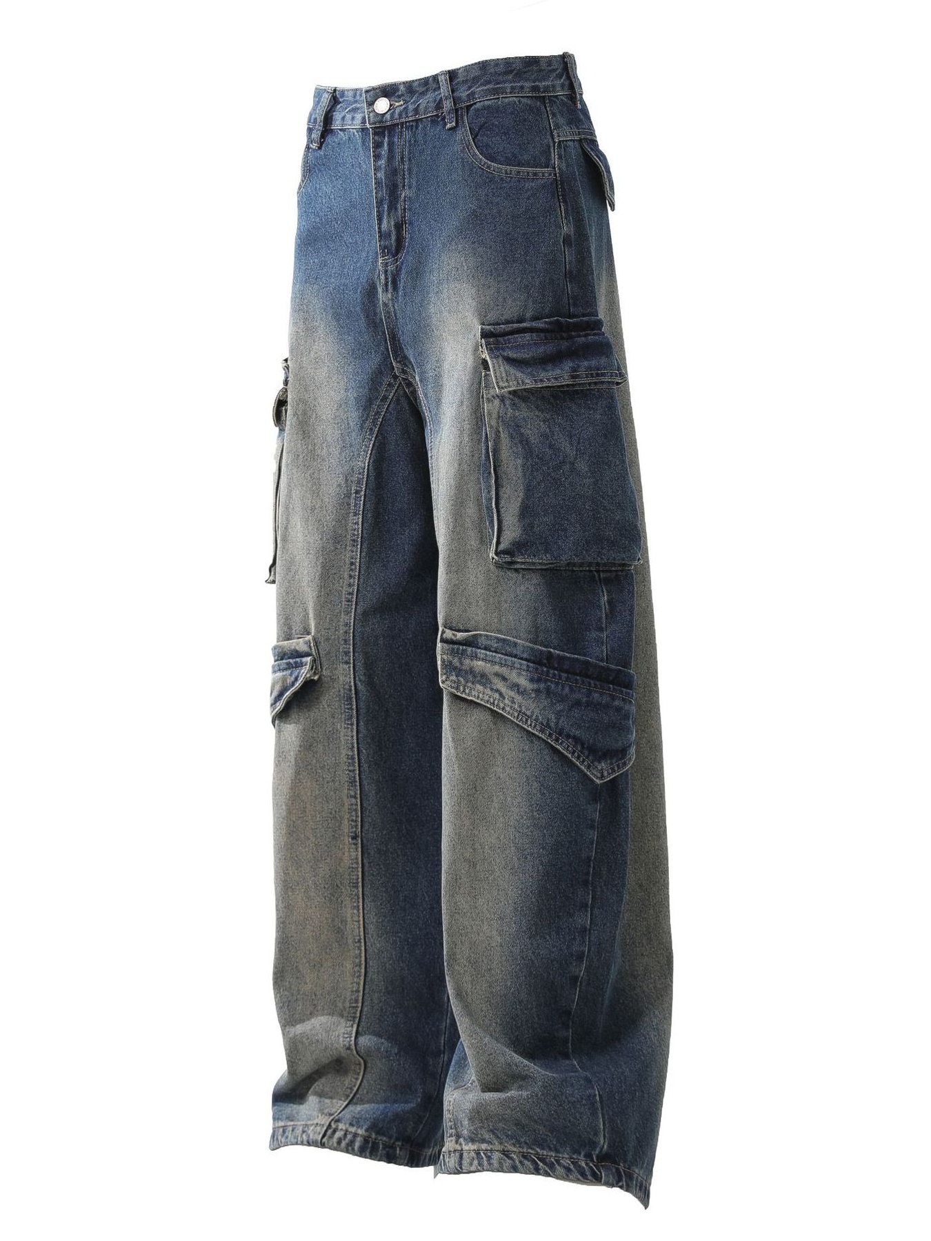 Men's Wide Leg Cargo Jeans