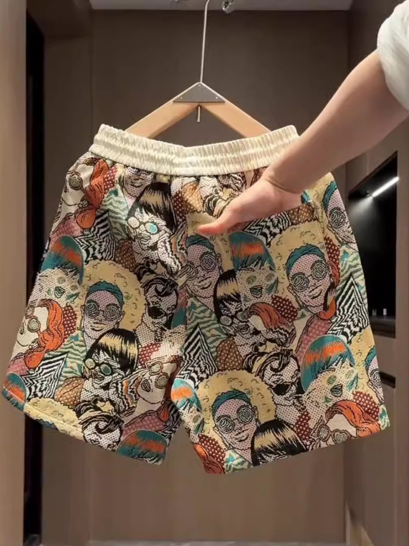 Men's Plus Size Printed Wide Leg Shorts