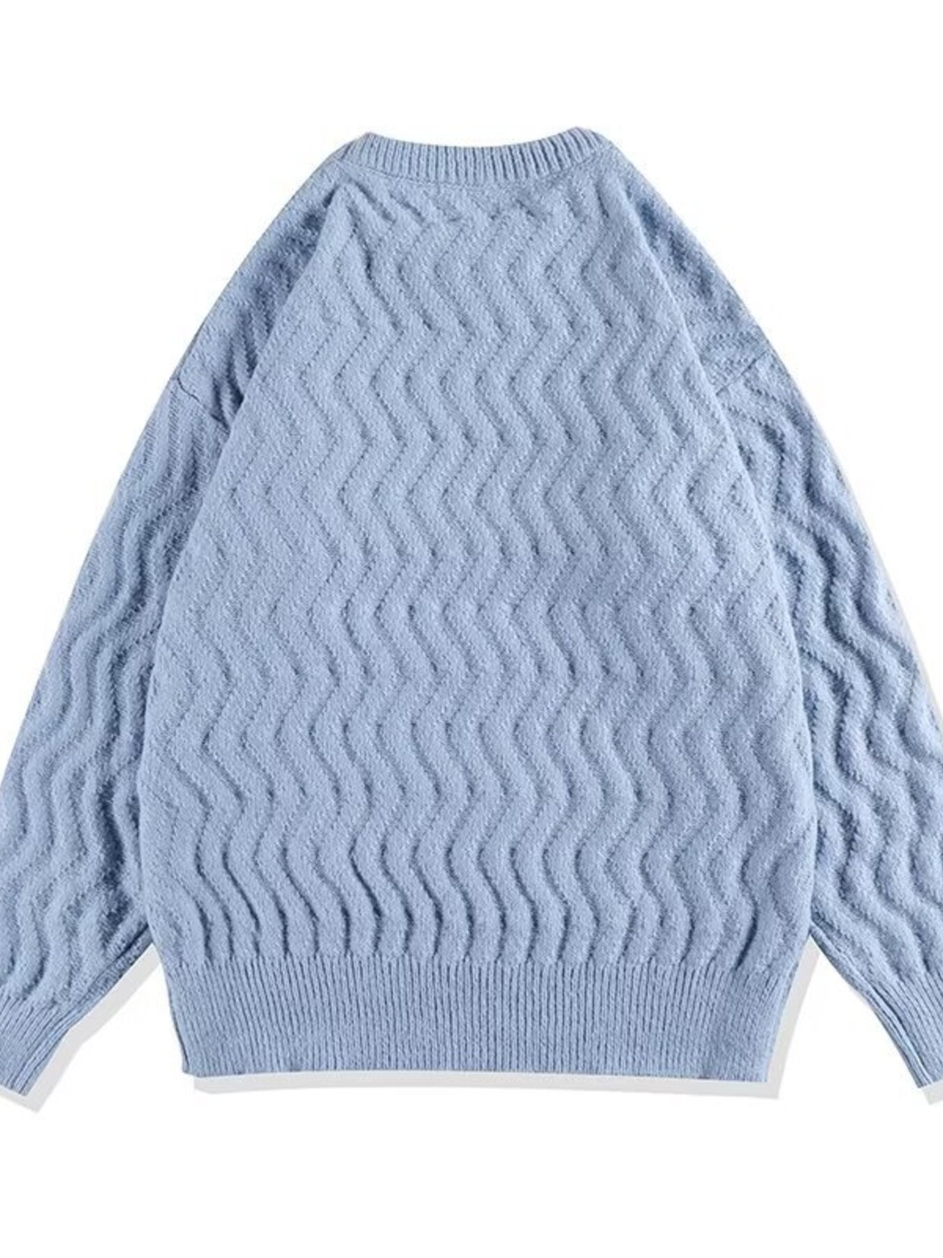 Men's Textured Wave Knit Sweater