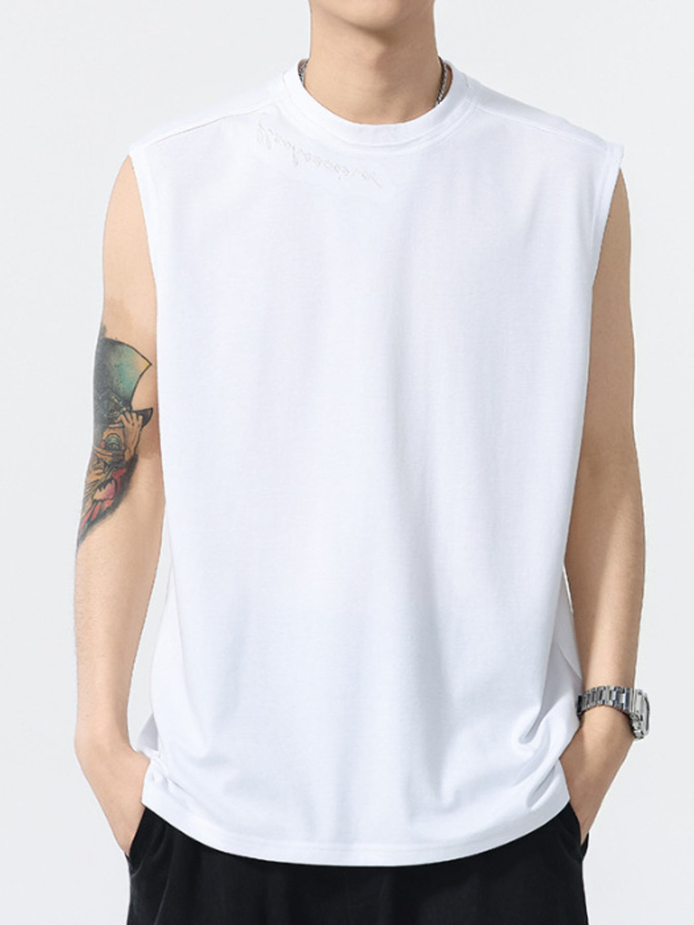 Men's Plus Size Round Neck Tank