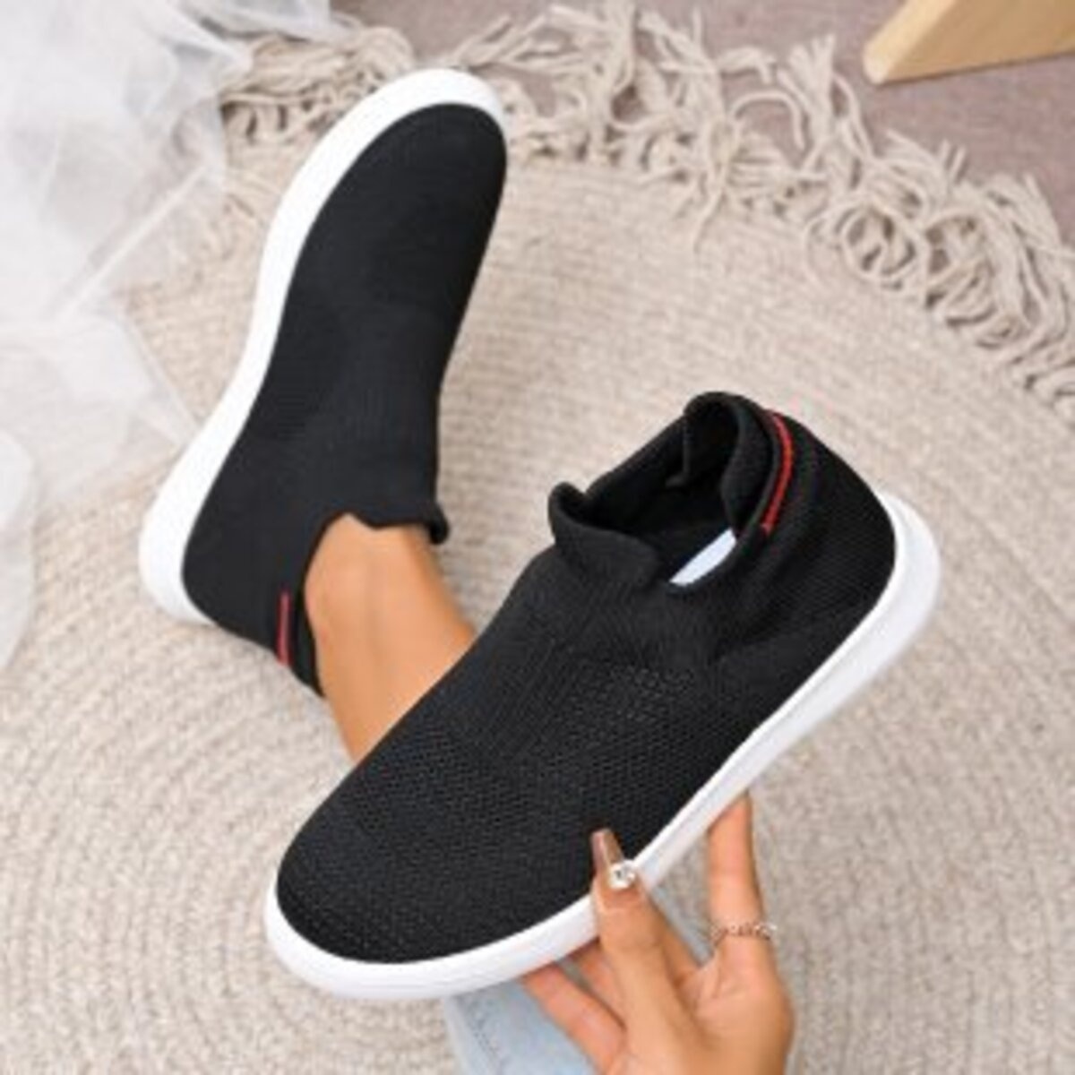 Breathable Knit Slip-Ons