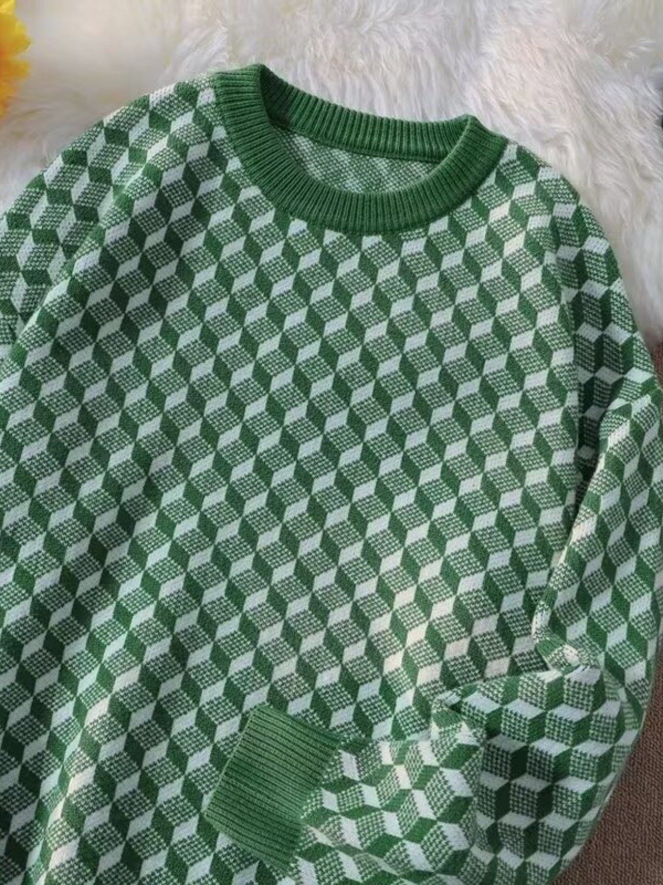 Men's Full Size Round Neck Long Sleeve Sweater Plus Size