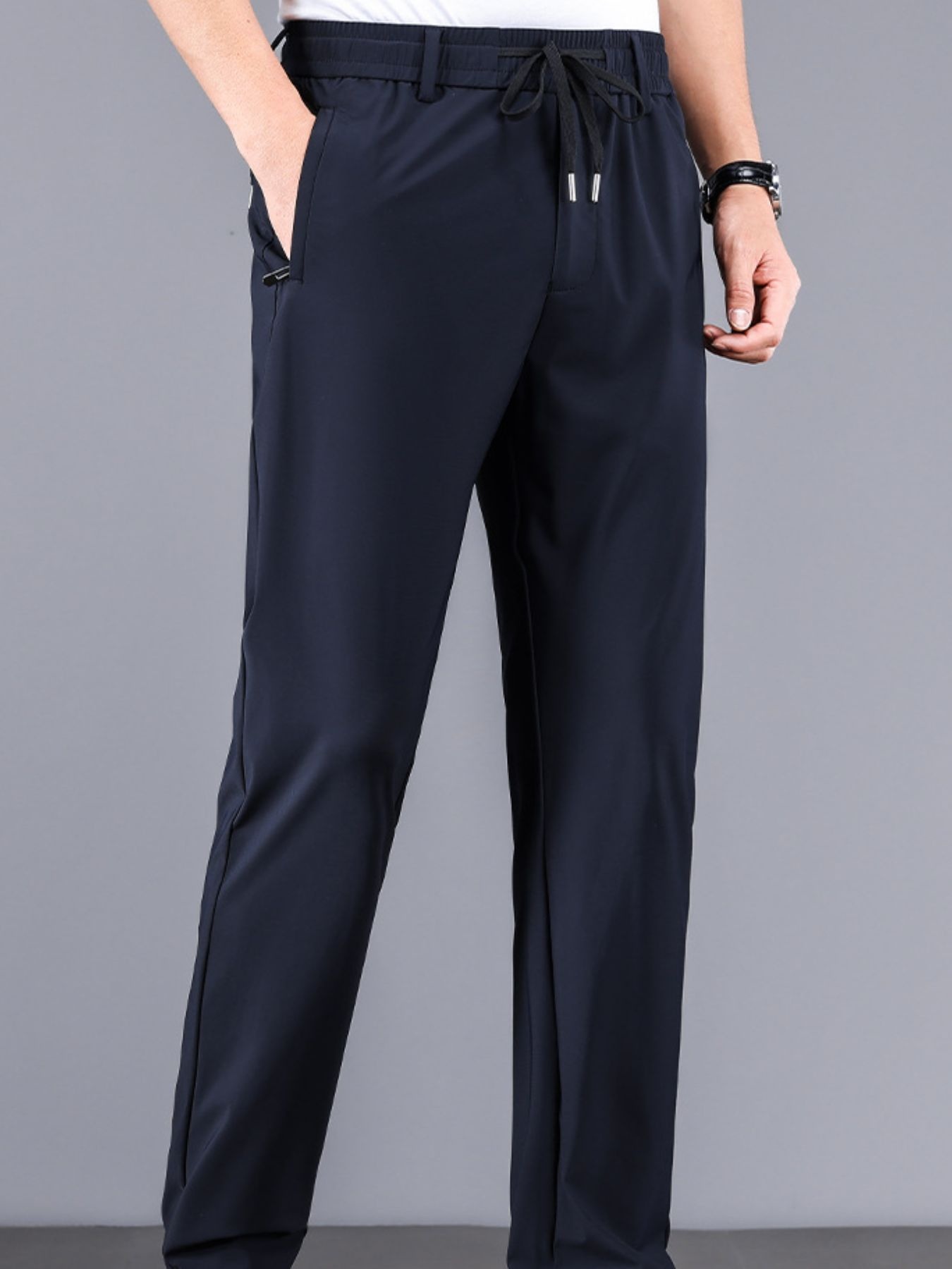 Men's Plus Size Drawstring Pocketed Pants