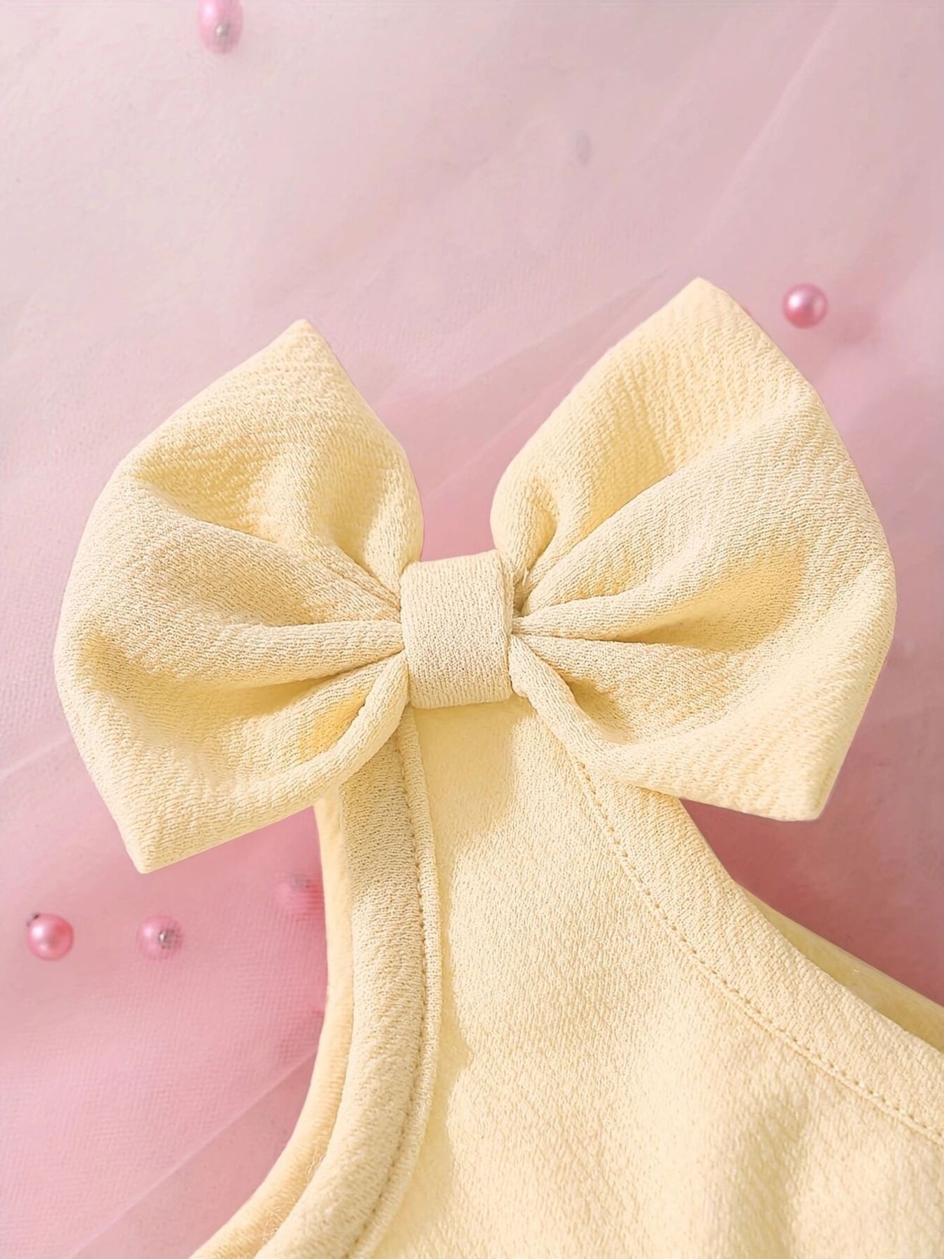 Children's Bow Asymmetrical Shoulder Dress 2