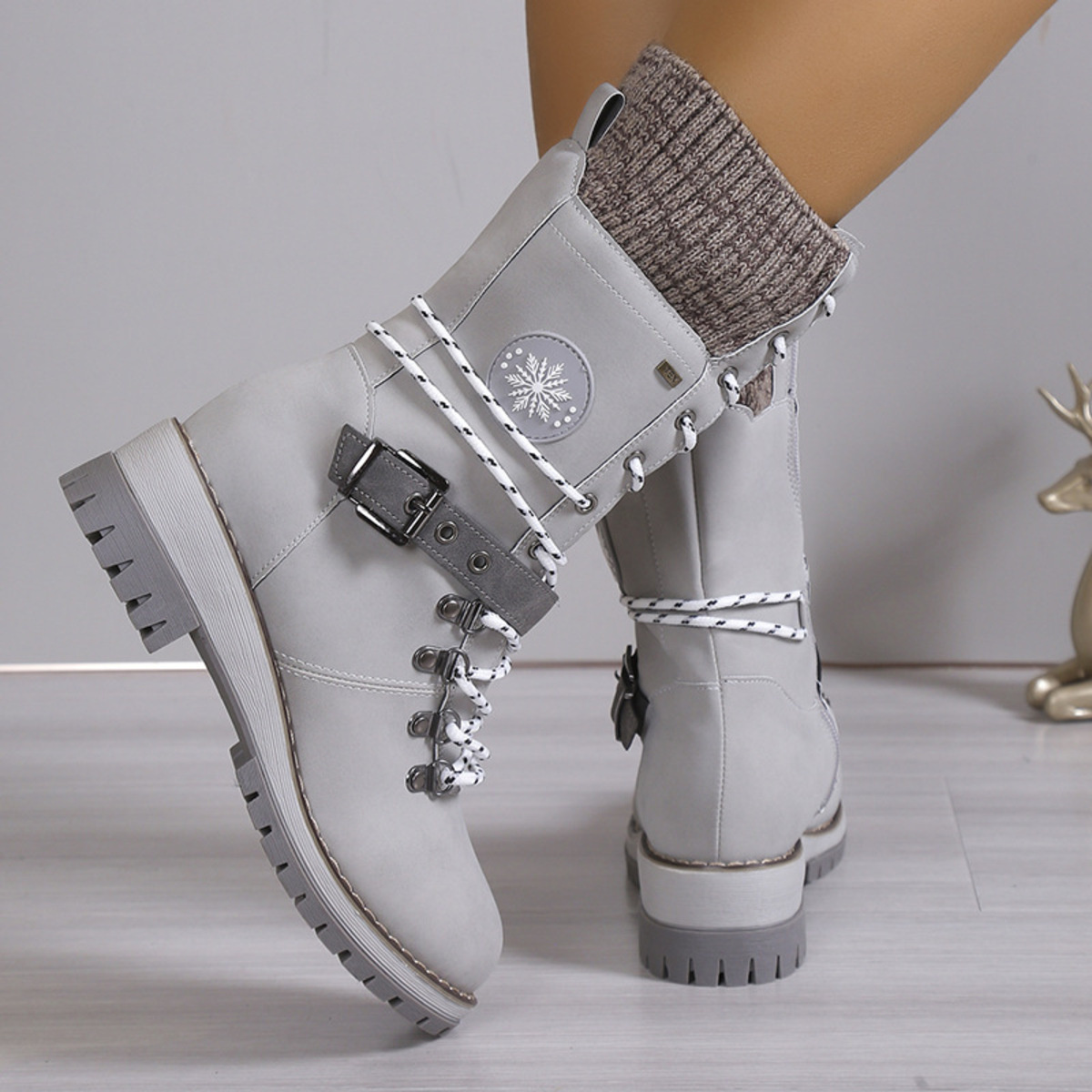 Lace Up Block Heel Boots