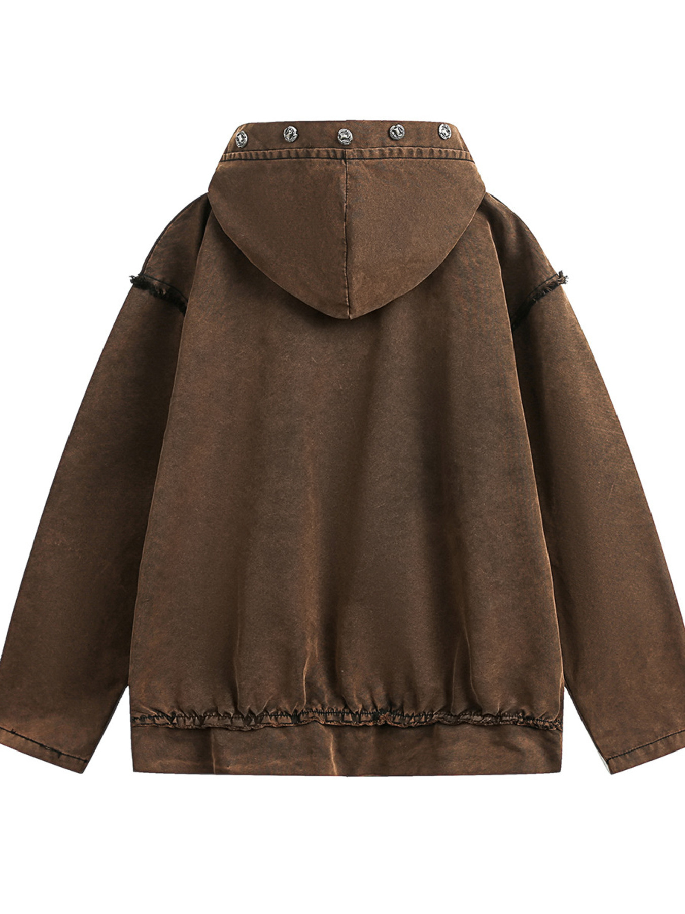 Men's Washed Frayed Hem Hoodie