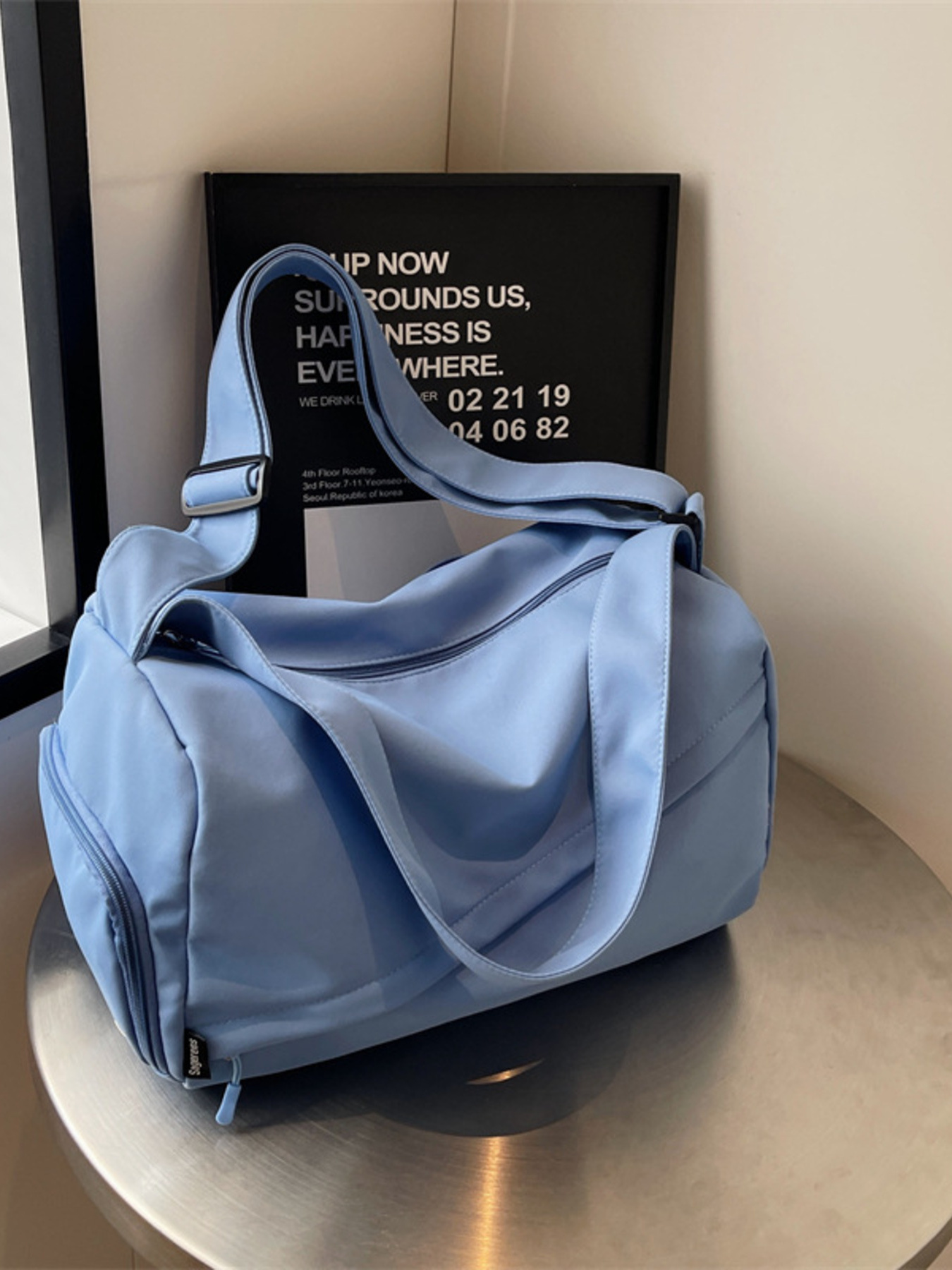 Adjustable Strap Solid Color Travel Bag