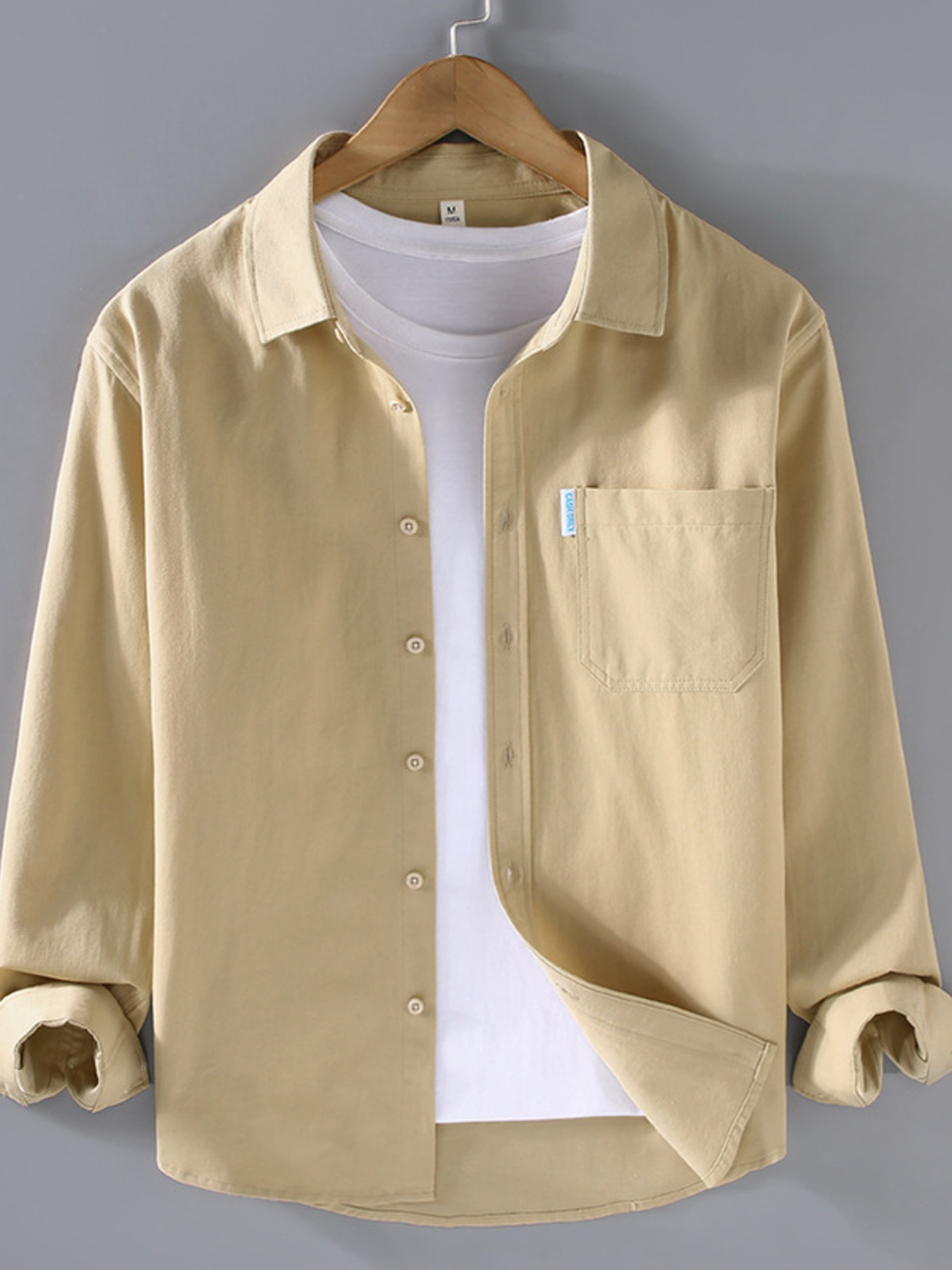 Men's Plus Size Long Sleeve Button-Up Shirt