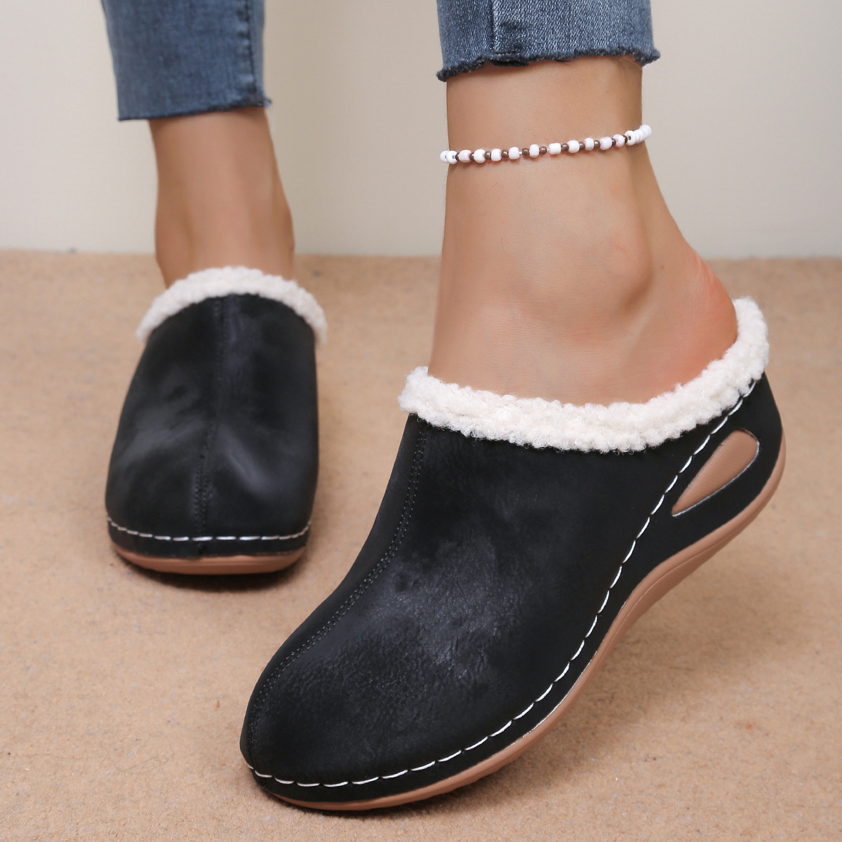 Plush Lined Wedge Slip-Ons