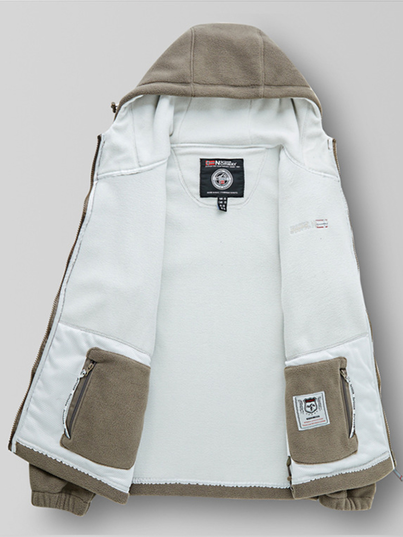 Men's Full Size Outdoor Fleece Hooded Jacket Plus Size