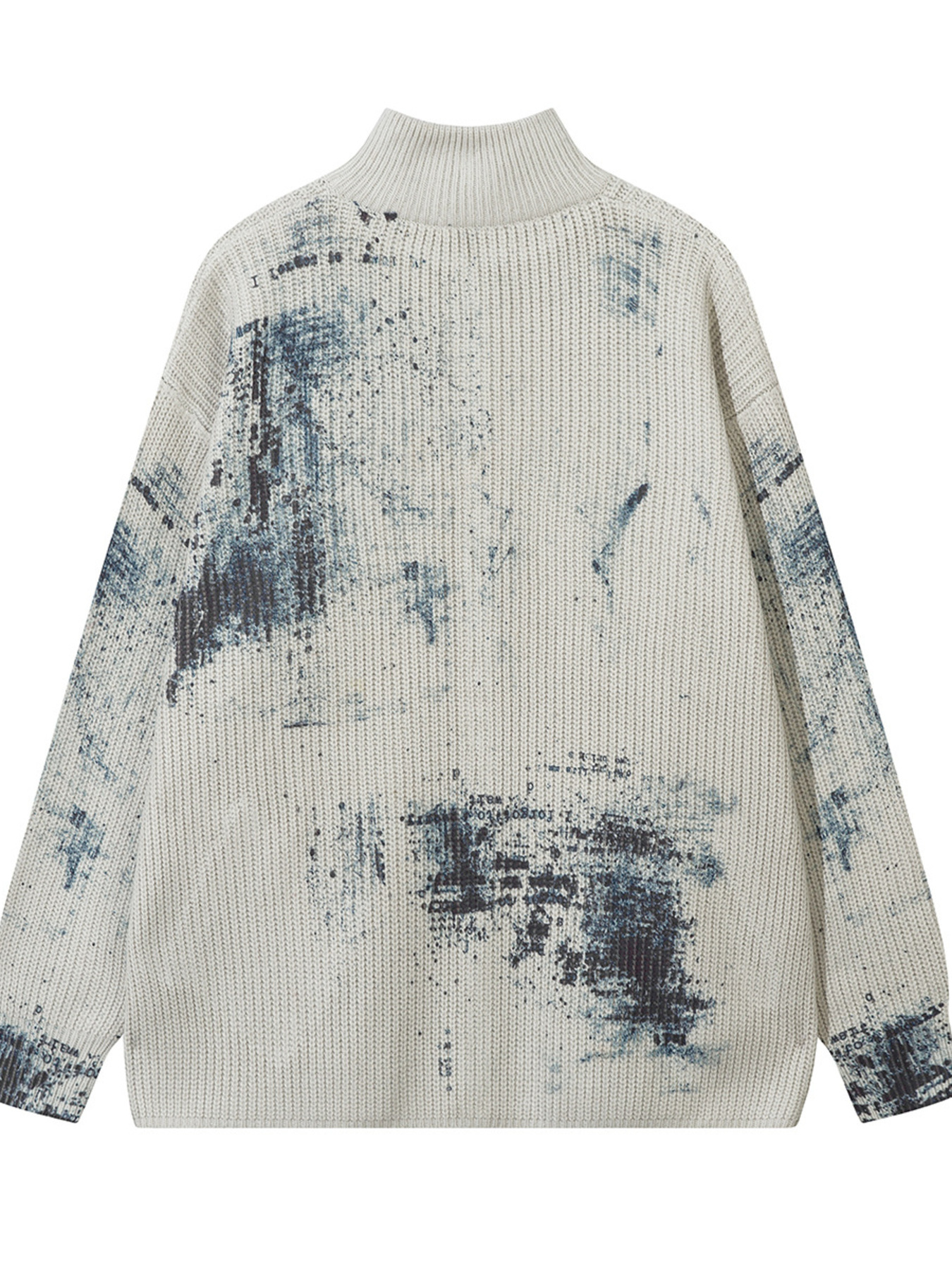 Men's Oversized Graffiti Zip Up Knit Cardigan