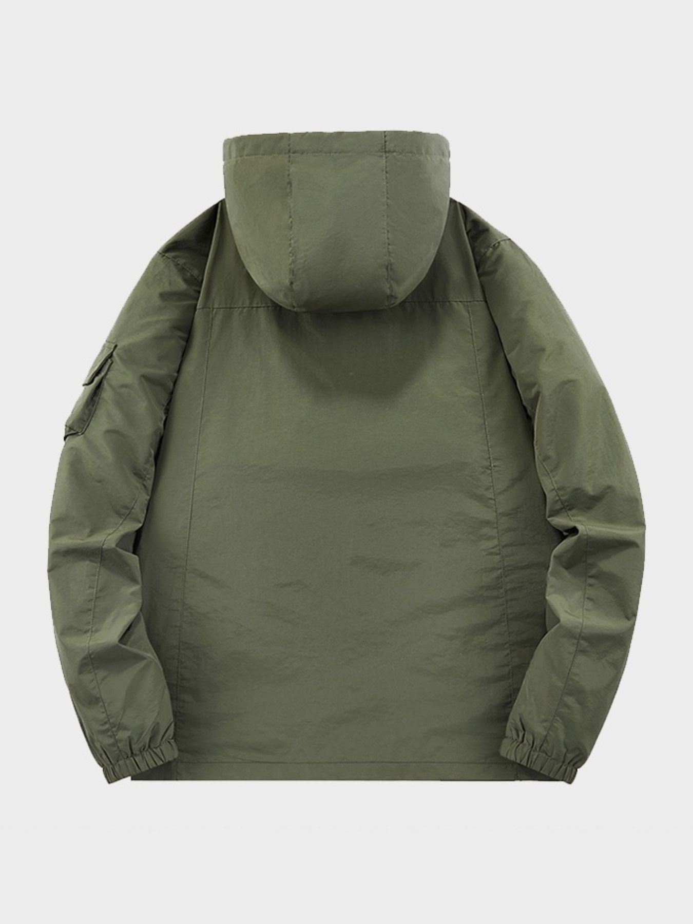 Men's Plus Size Multi-Pocket Hooded Outdoor Jacket