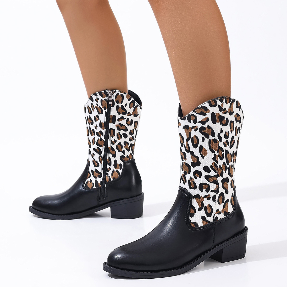 Point Toe Block Heels Boots