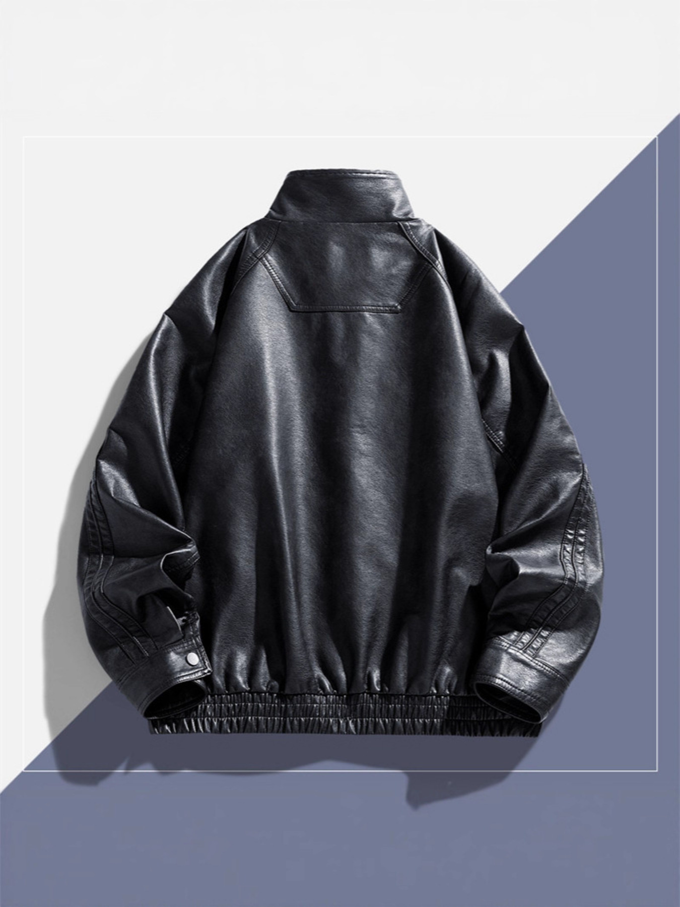 Men's Plus Size Vintage Style Faux Leather Moto Jacket