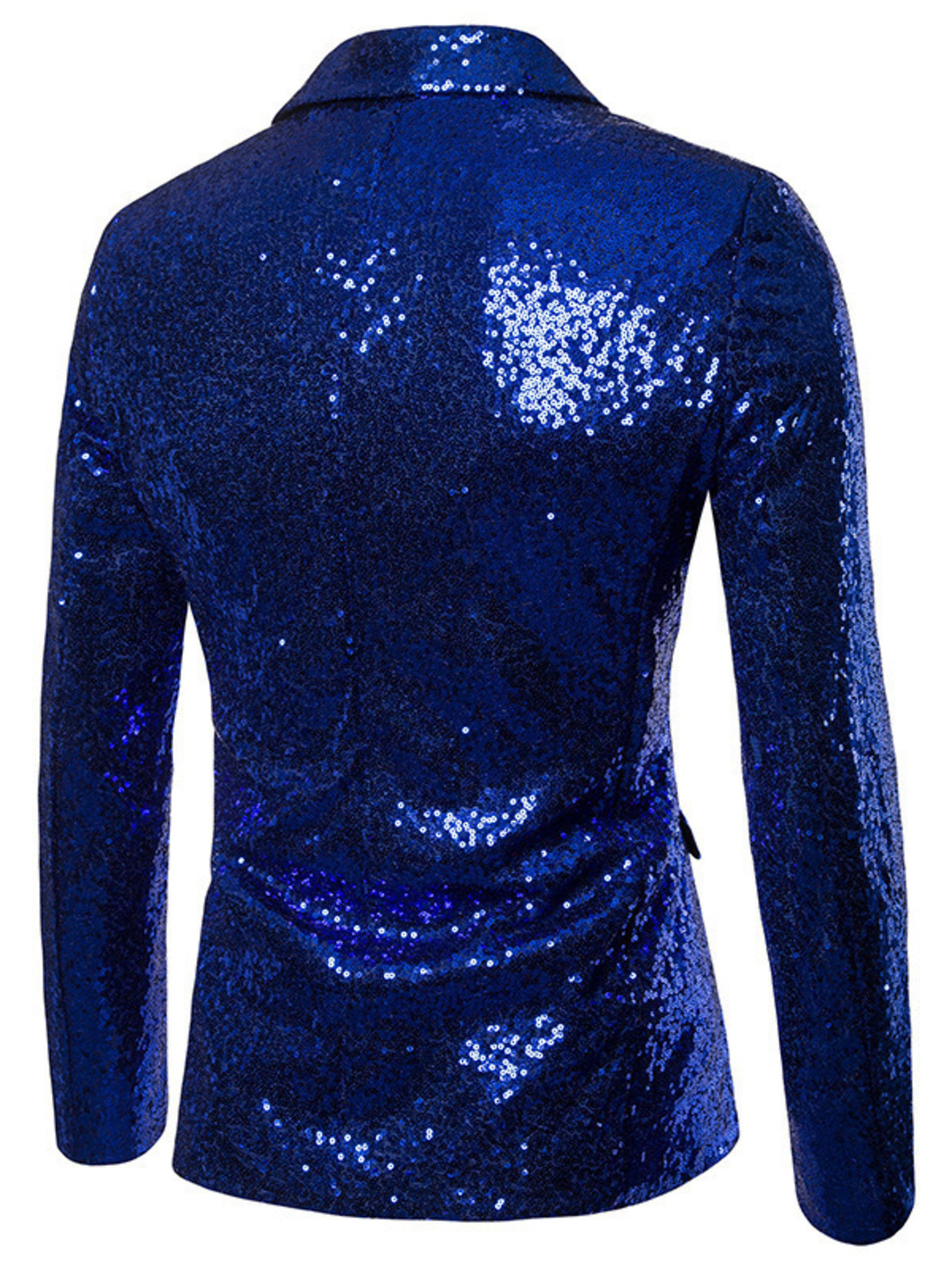 Men's Full Size Sequin One Button Blazer Plus Size