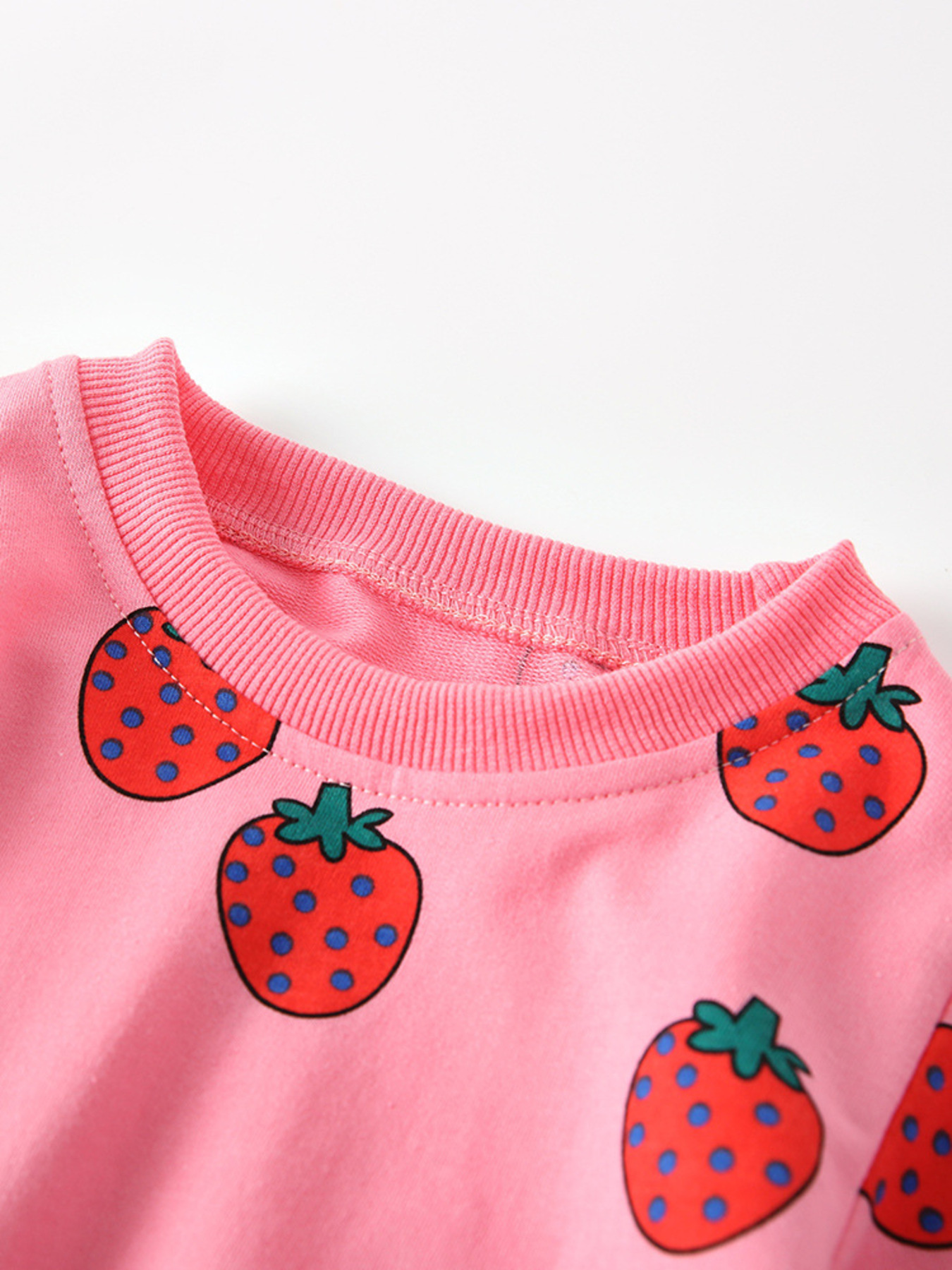 Children's Strawberry Print Long Sleeve Top and Pants Set