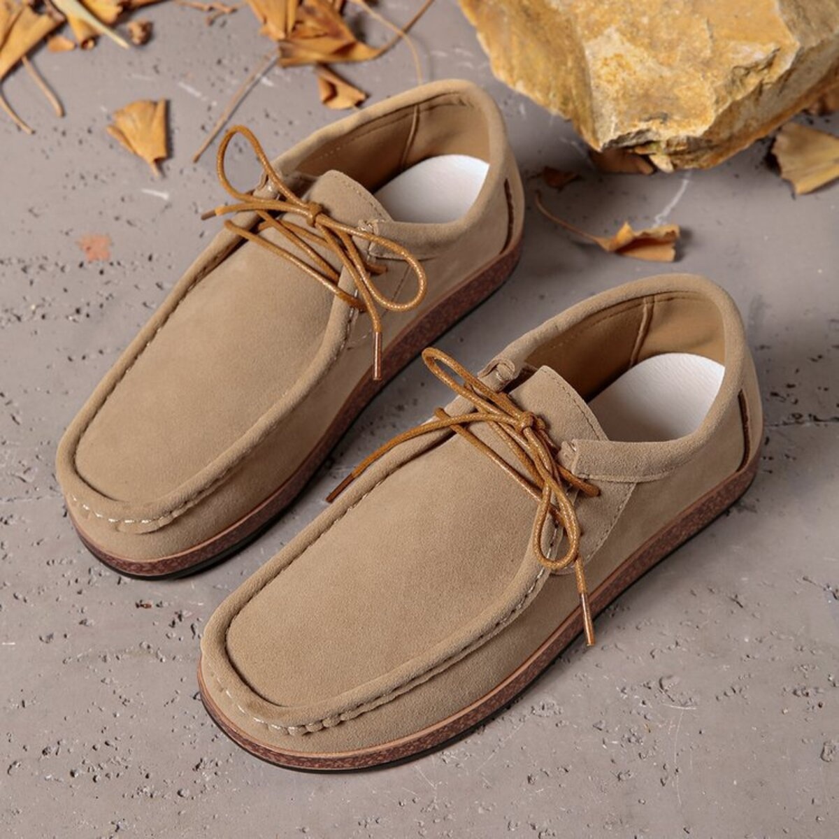 Round Toe Lace Up Loafers