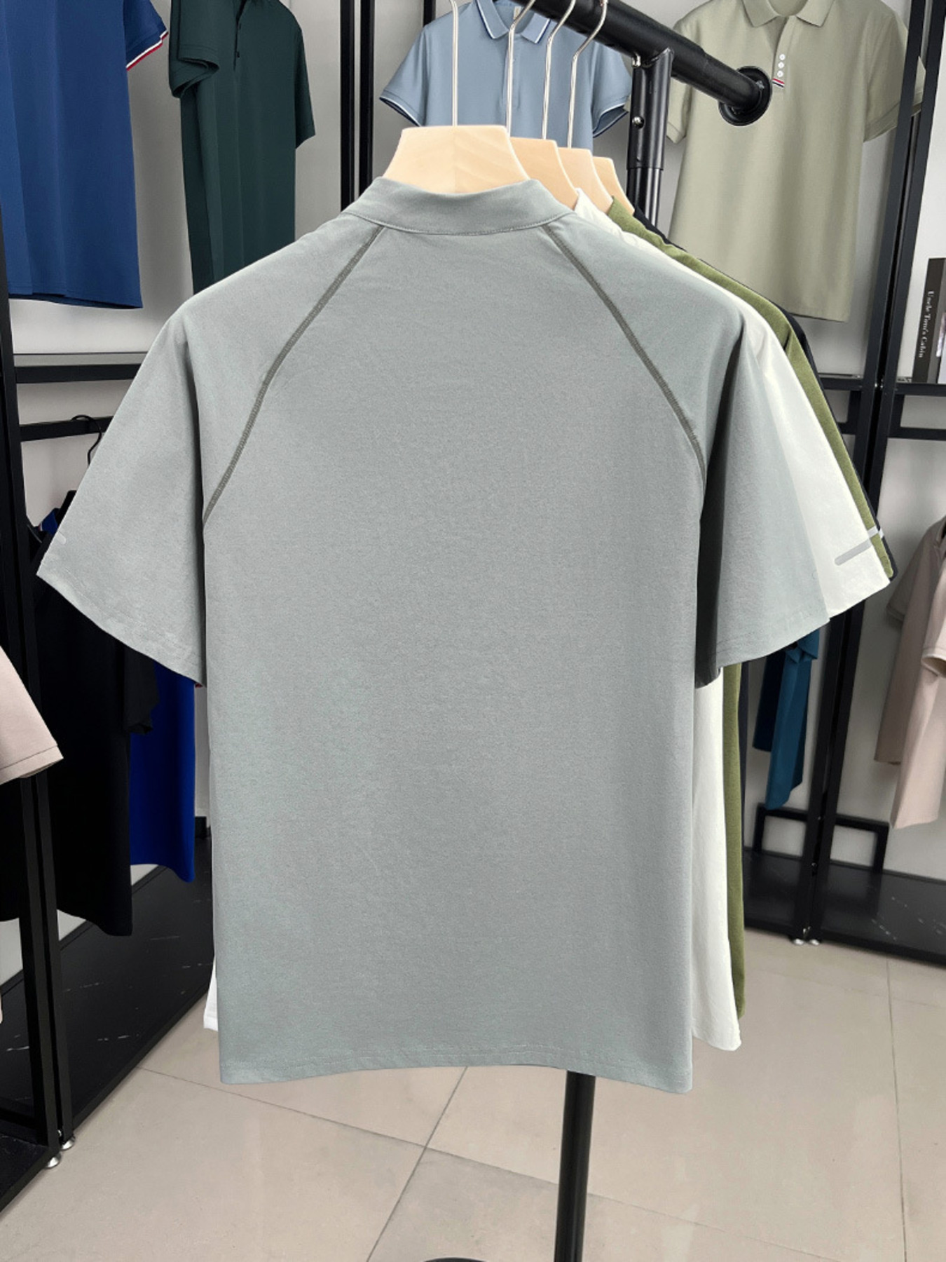 Men's Plus Size Quarter Zip Short Sleeve Top