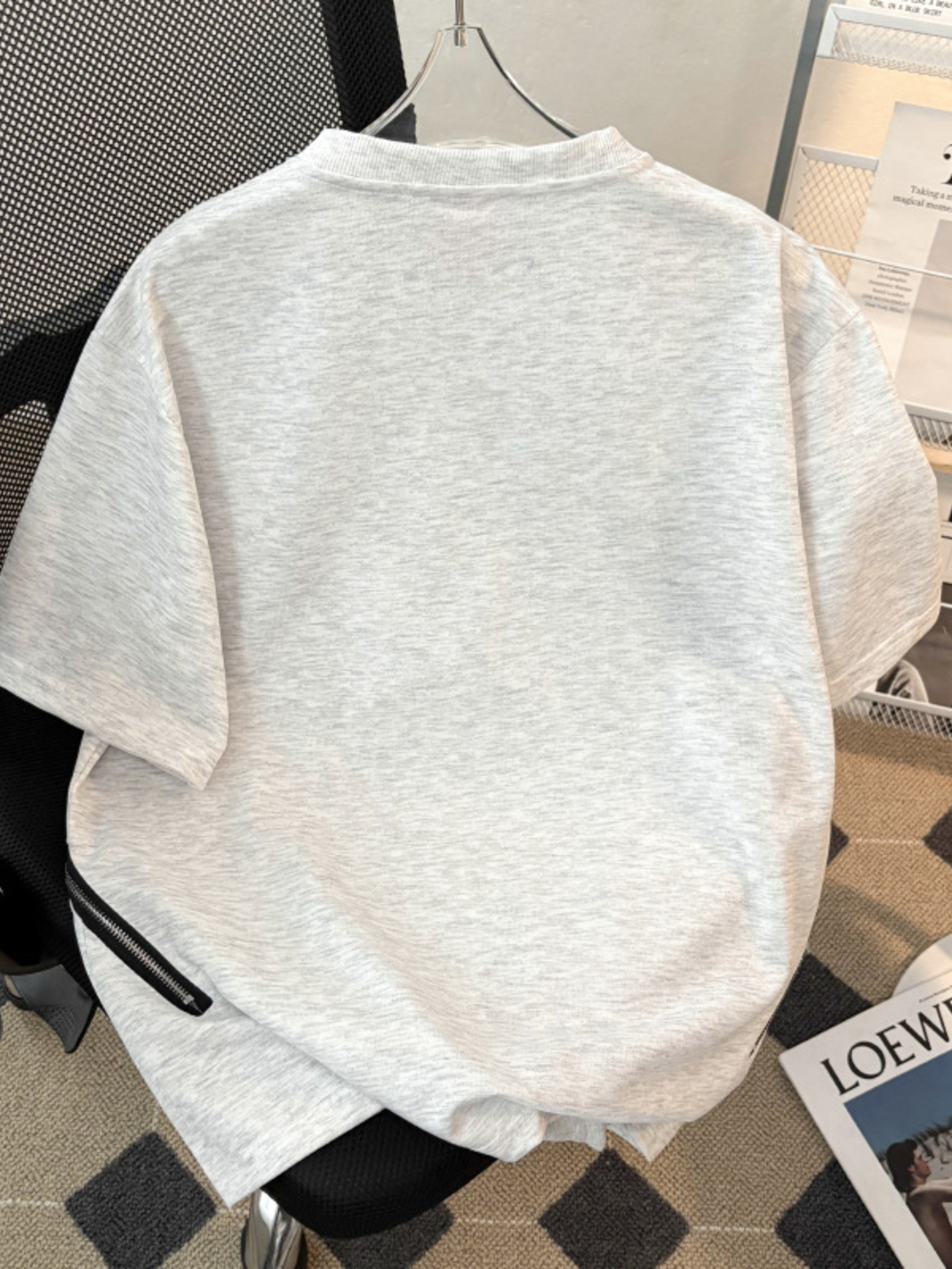 Men's Plus Size Zip Detail Short Sleeve T-Shirt