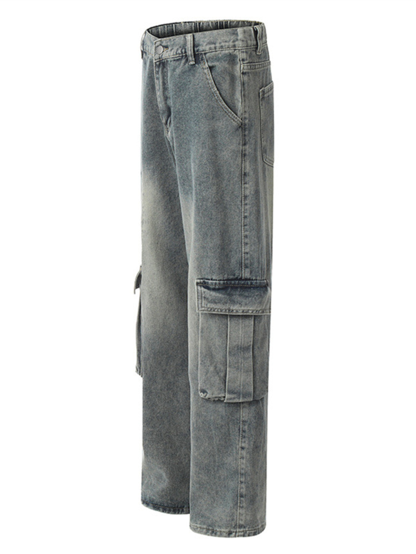 Men's Washed Wide Leg Cargo Jeans