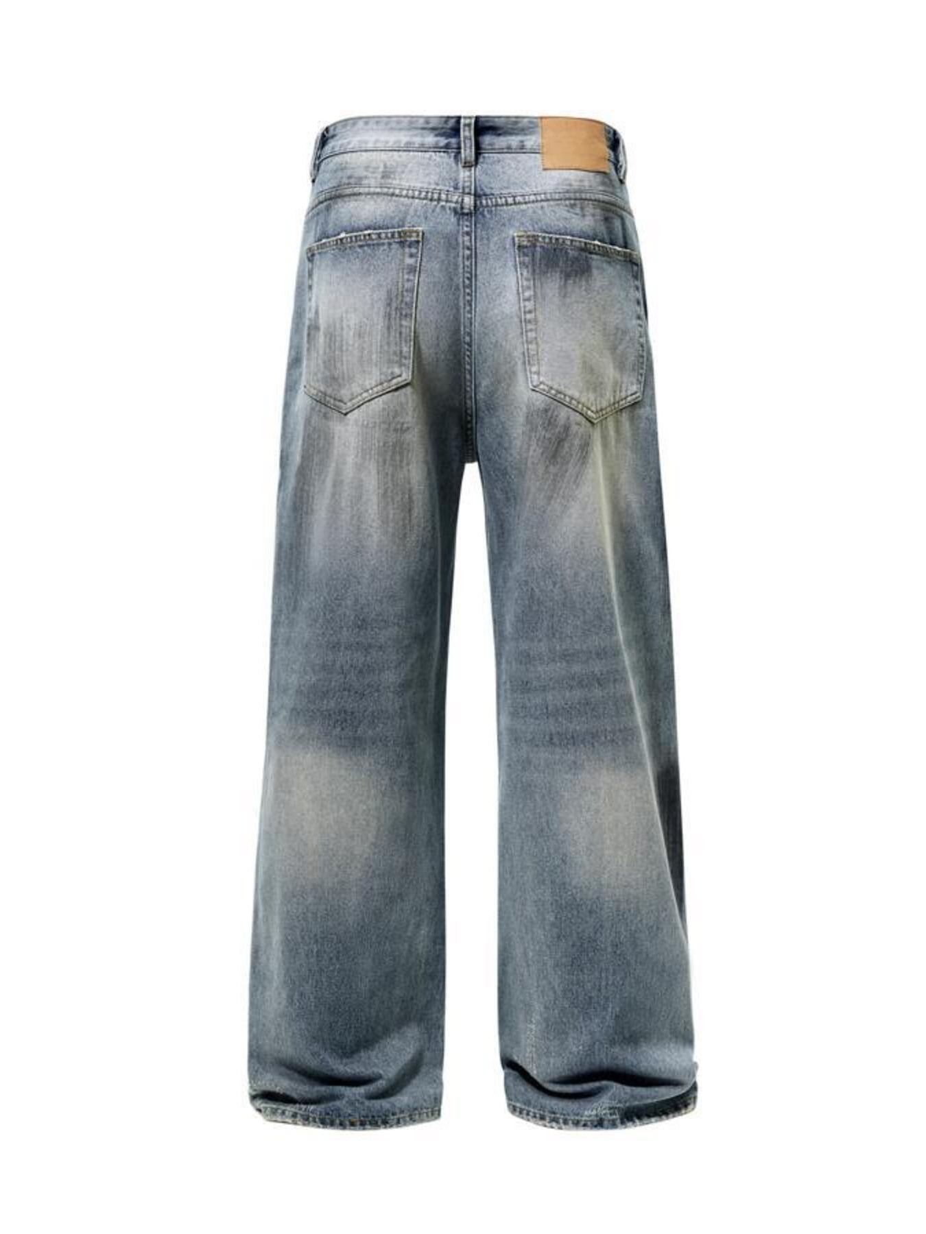 Men's Full Size Wash Wide Leg Jeans Plus Size