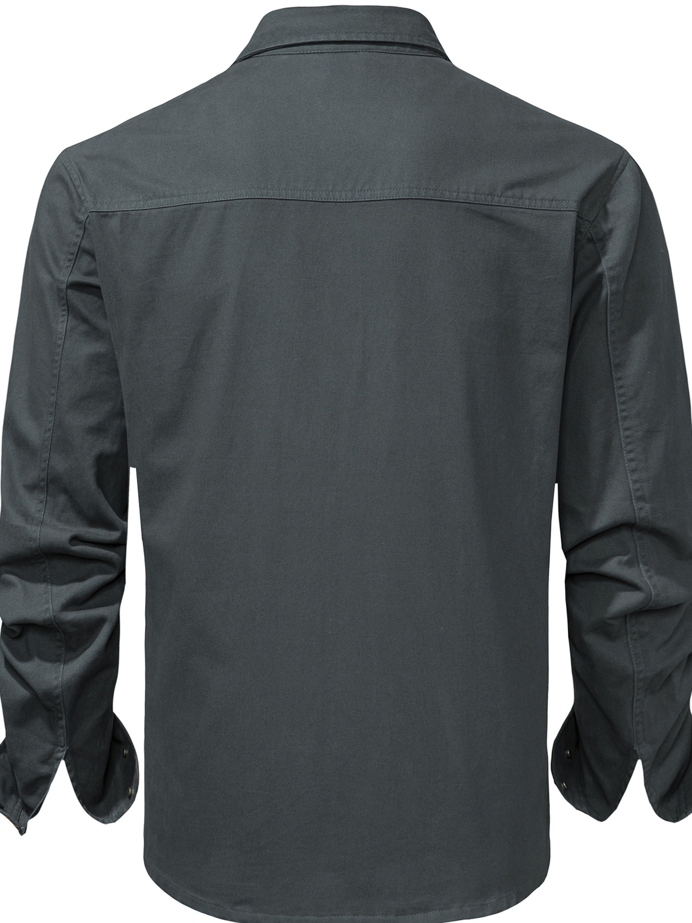 Men's Casual Long Sleeve Button-Down Shirt with Pockets