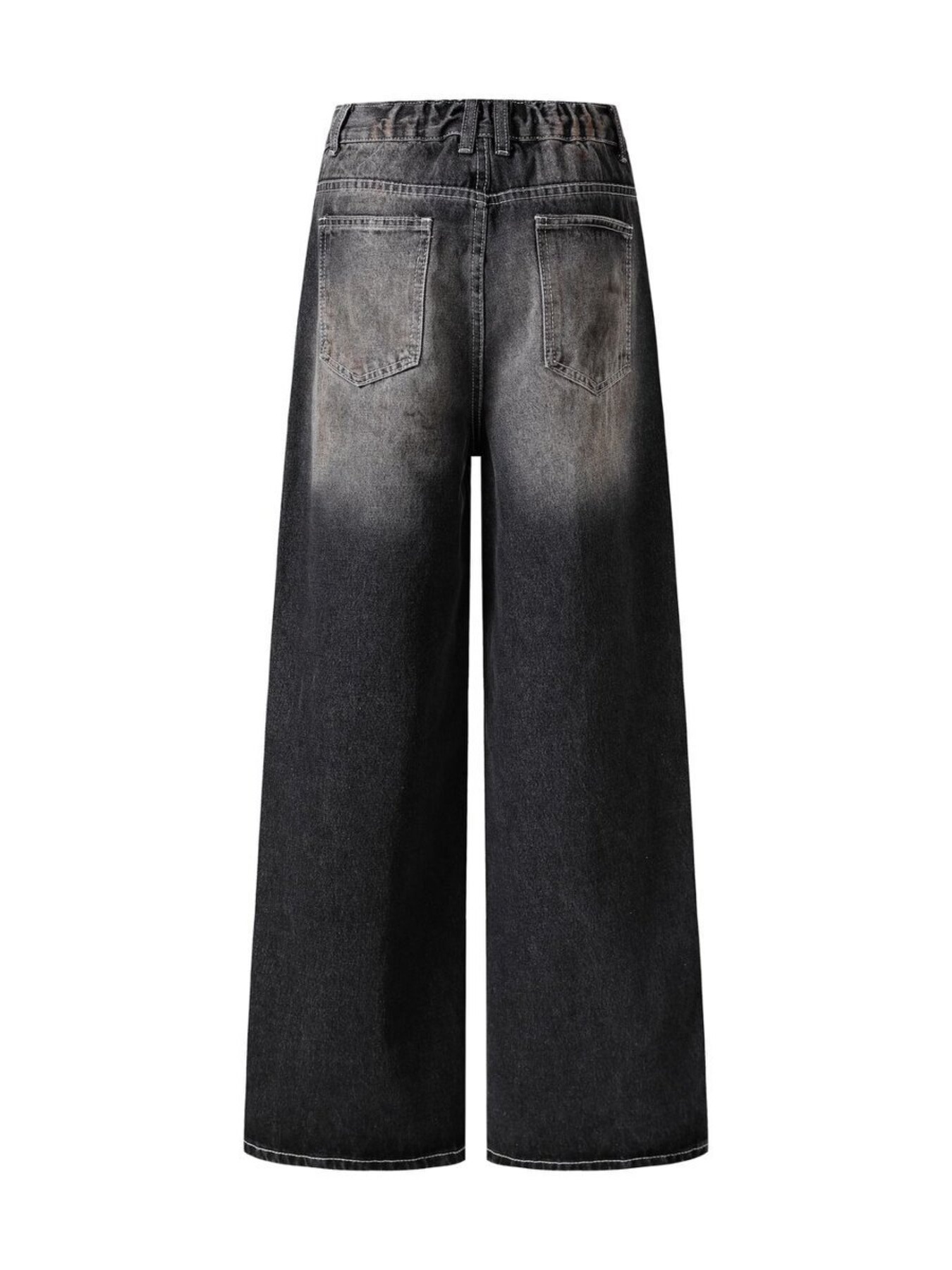 Men's Vintage Washed Wide Leg Denim Jeans