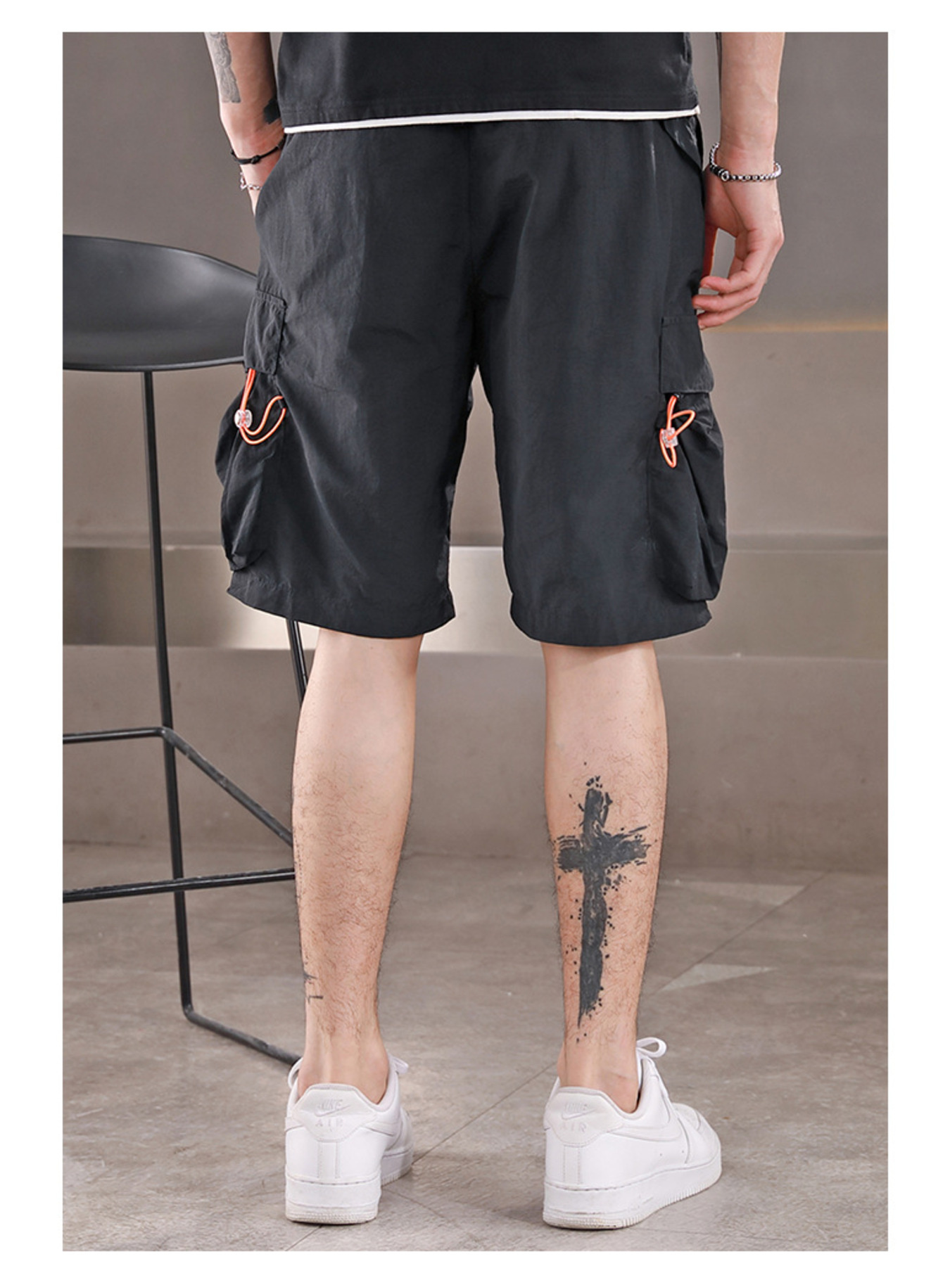 Men's Plus Size Drawstring Cargo Shorts