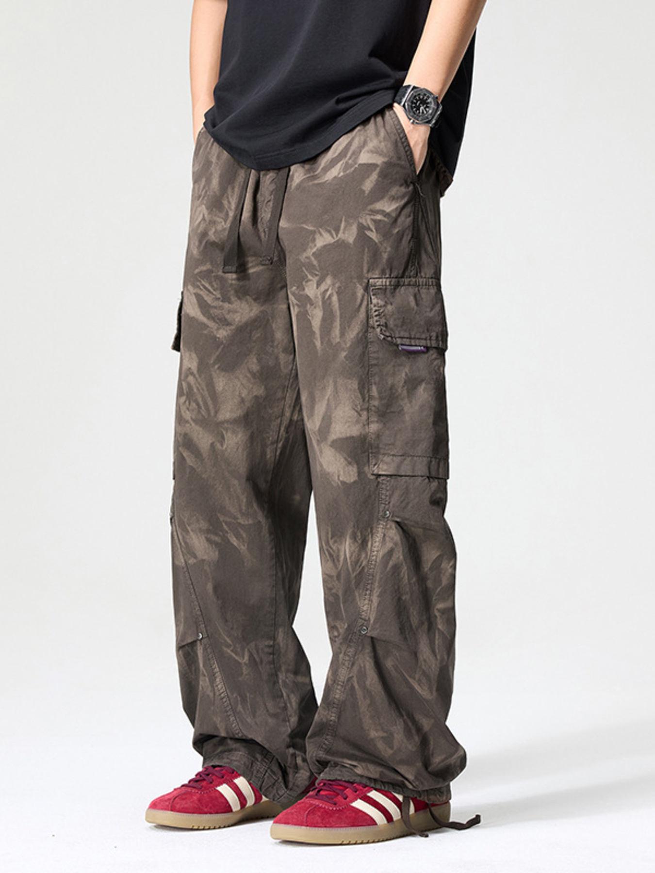 Men's Full Size Wide Leg Cargo Pants Plus Size