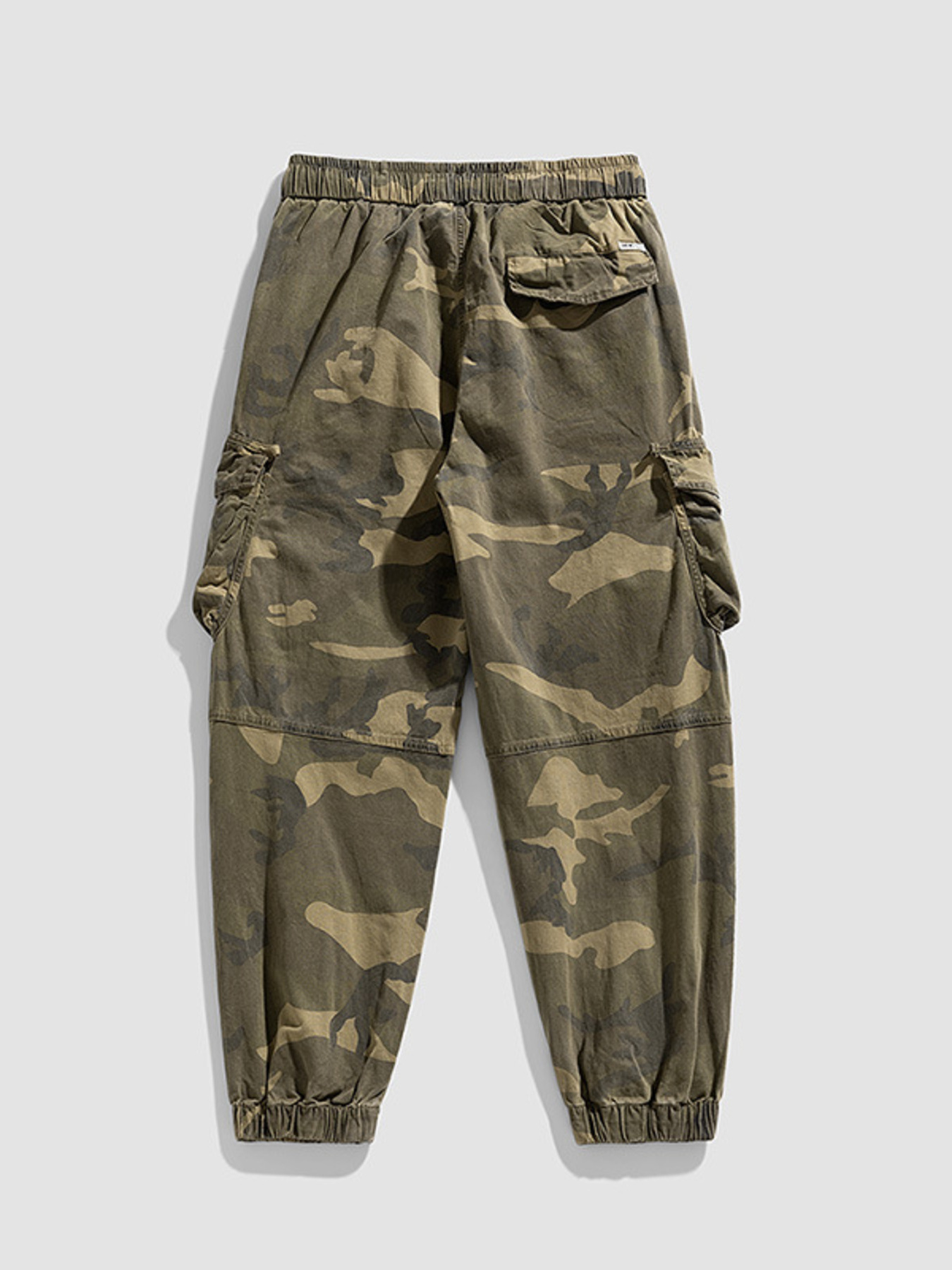 Men's Plus Size Camouflage Cargo Pants with Drawstring