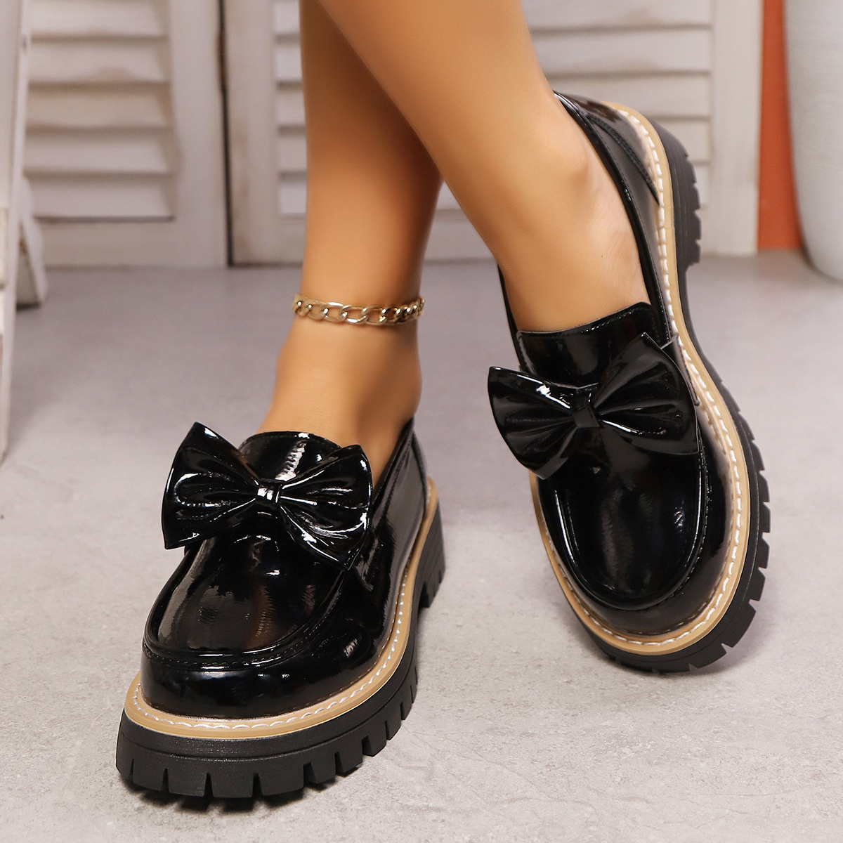 Bow Decor Chunky Loafers