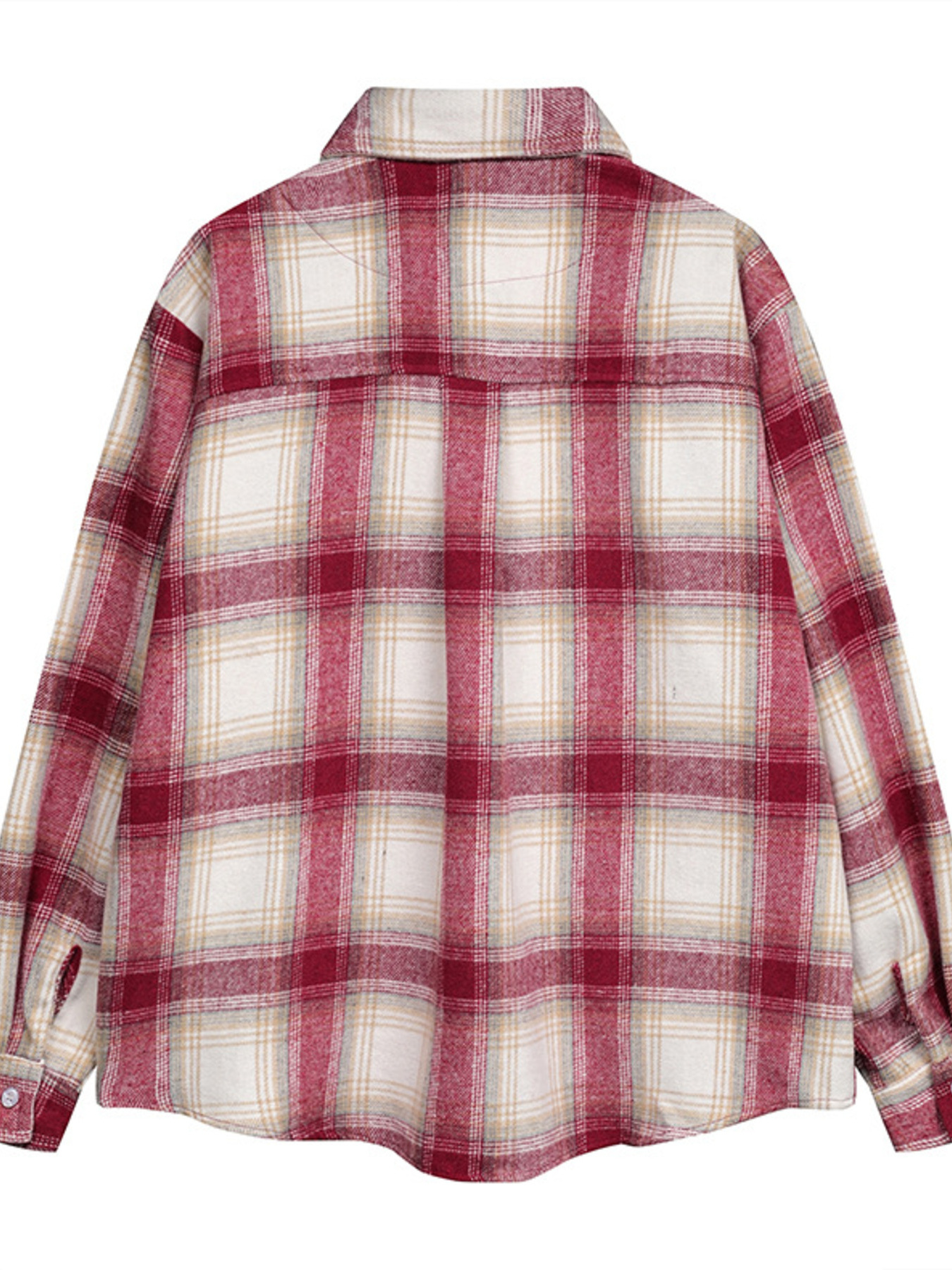 Men's Plaid Button Up Long Sleeve Jacket