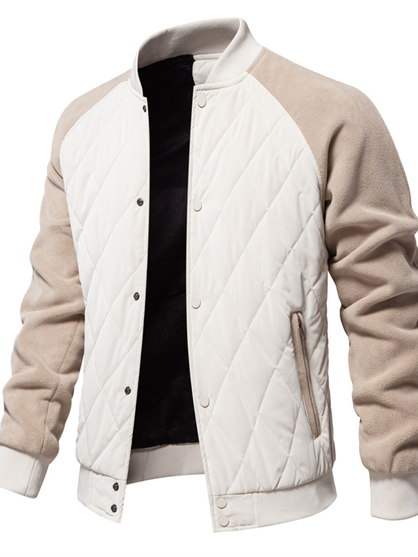 Men's Quilted Snap Down Long Sleeve Jacket