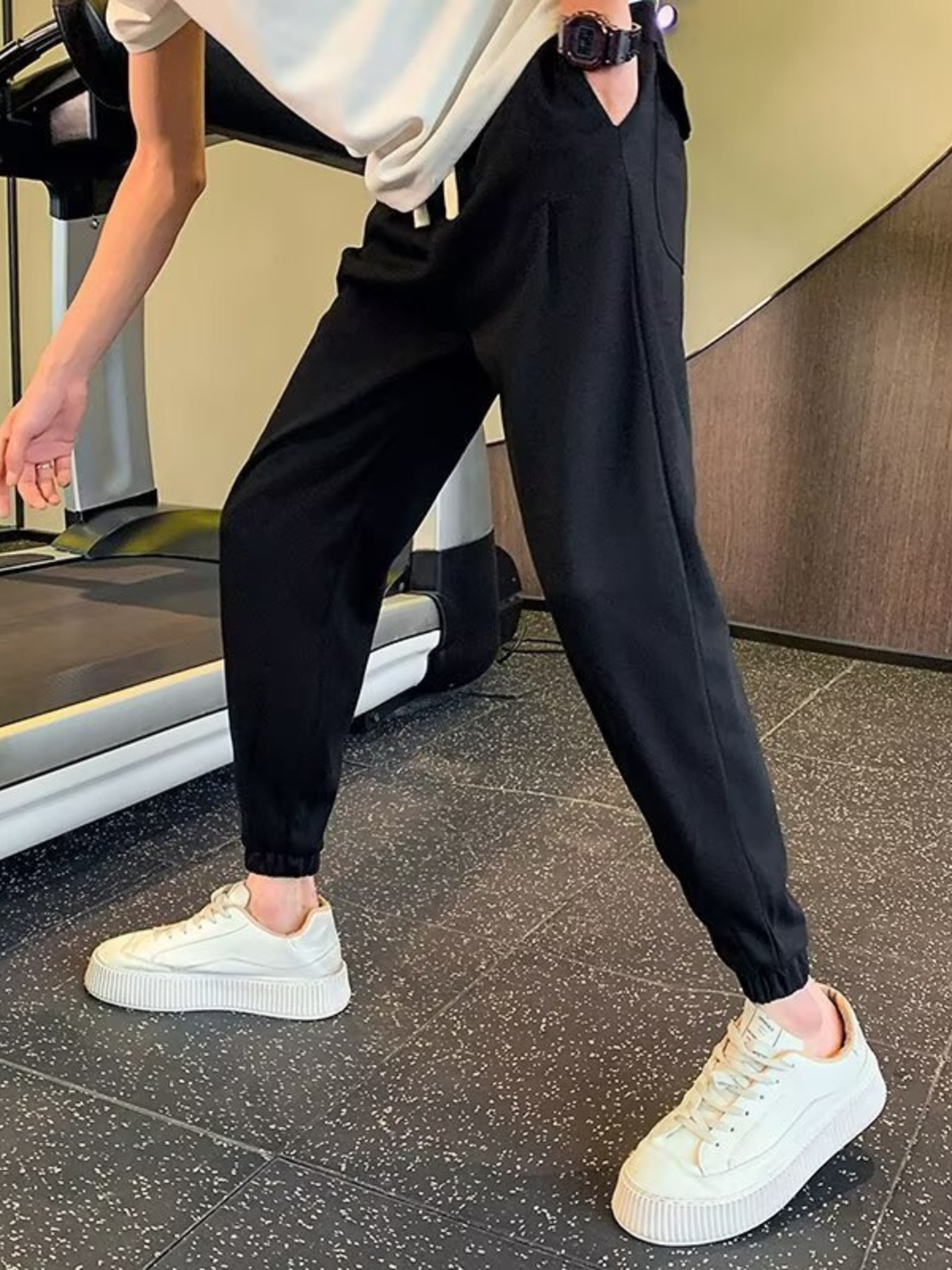 Men's Plus Size Drawstring Wide Leg Joggers