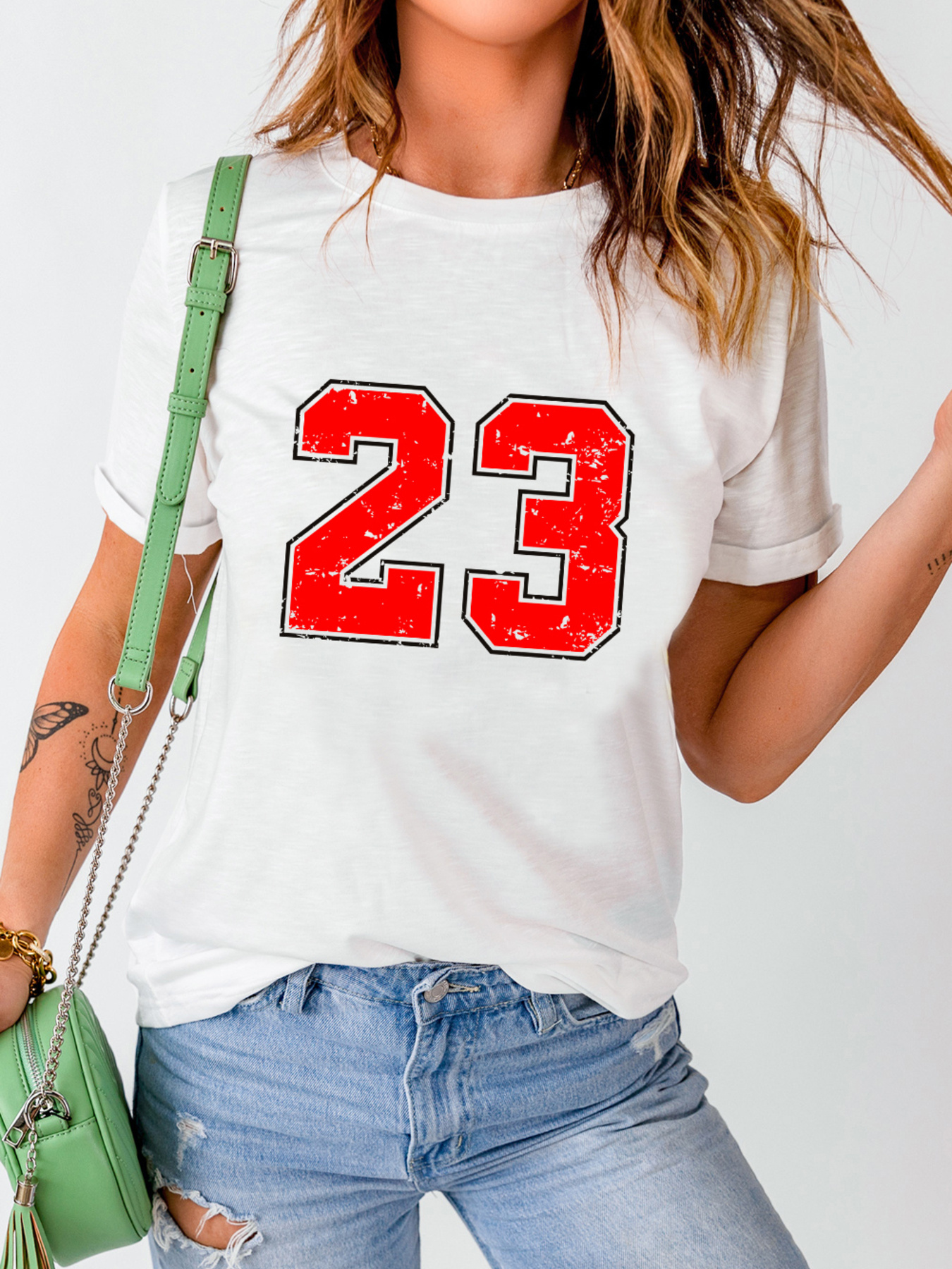 Number 23 Round Neck Casual T Shirt