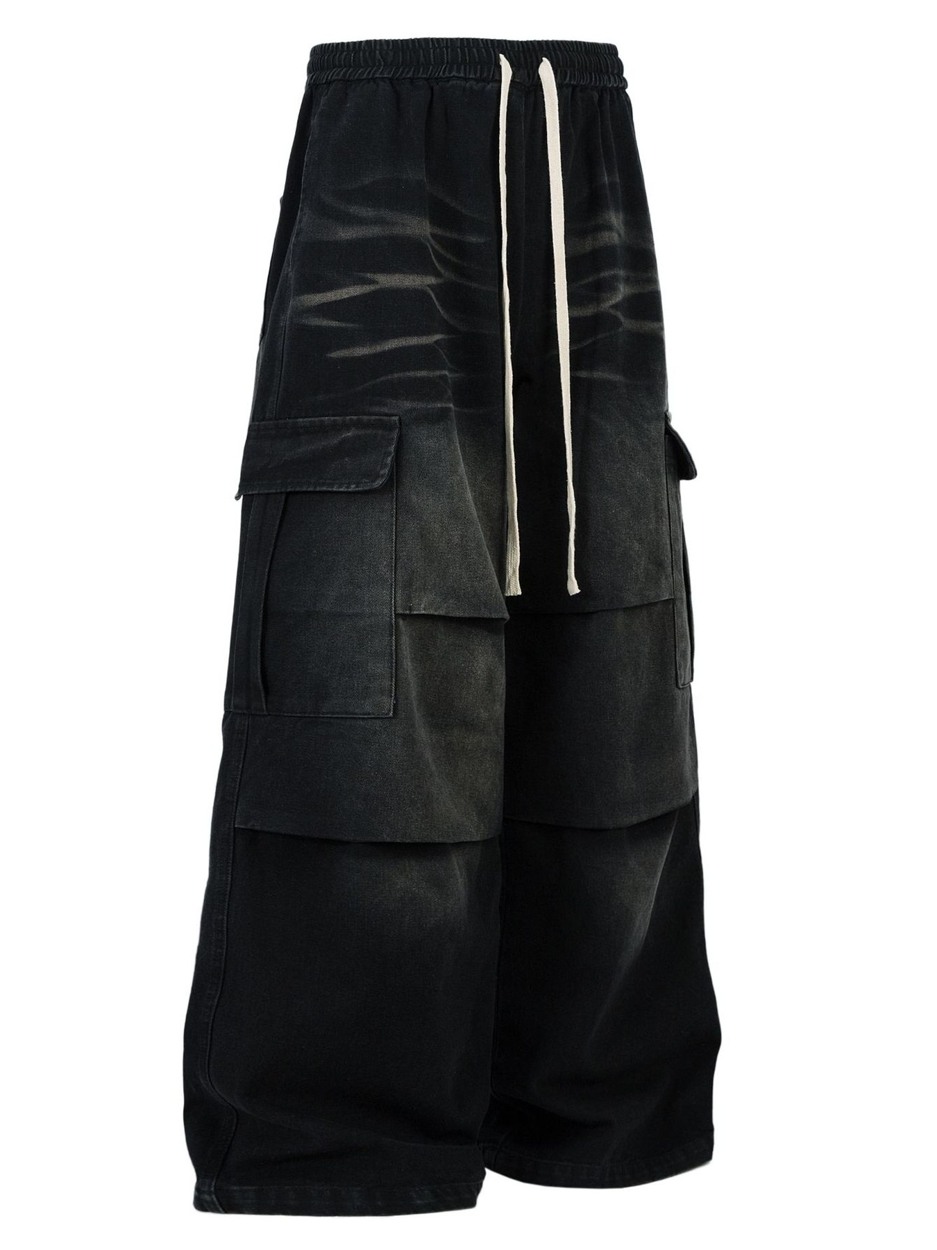 Men's Drawstring Wide Leg Cargo Jeans