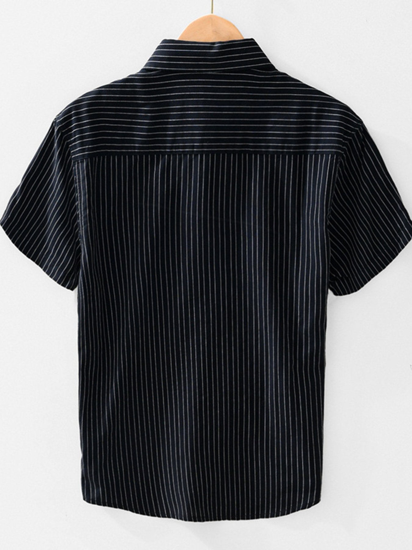 Men's Striped Button Up Short Sleeve Shirt