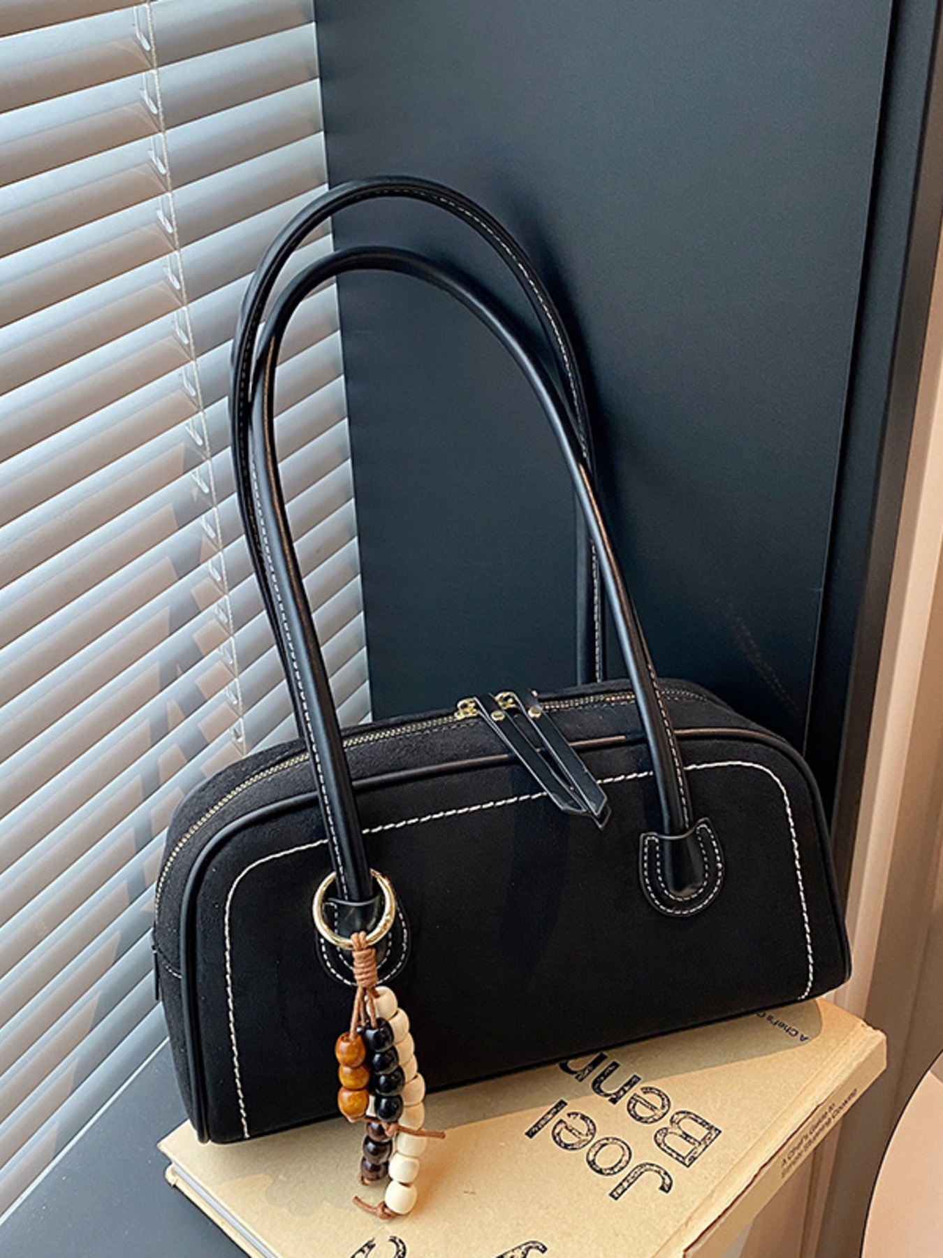 Zipper Closure Shoulder Bag