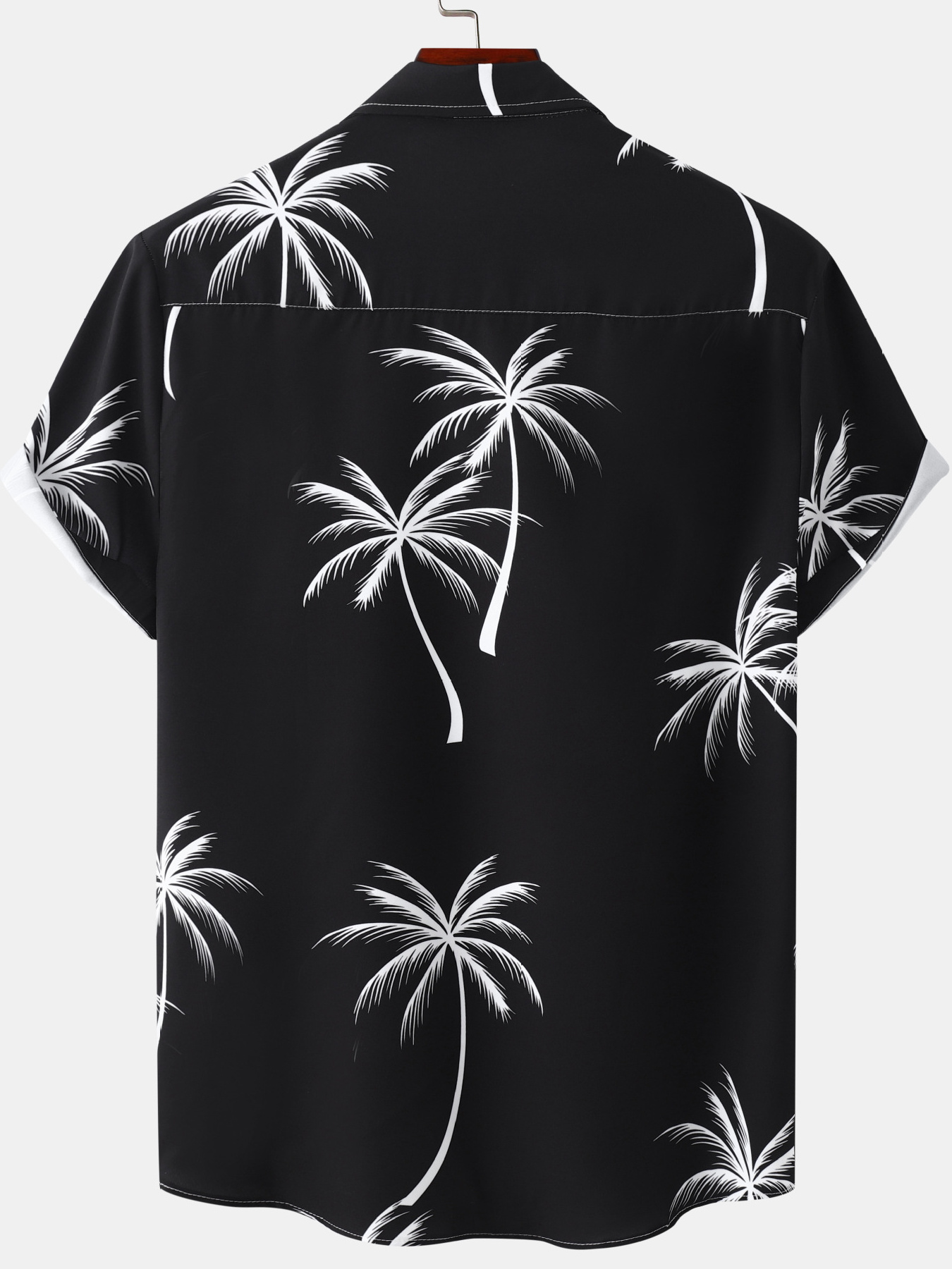 Men's Plus Size Tropical Palm Print Short Sleeve Button Down Shirt