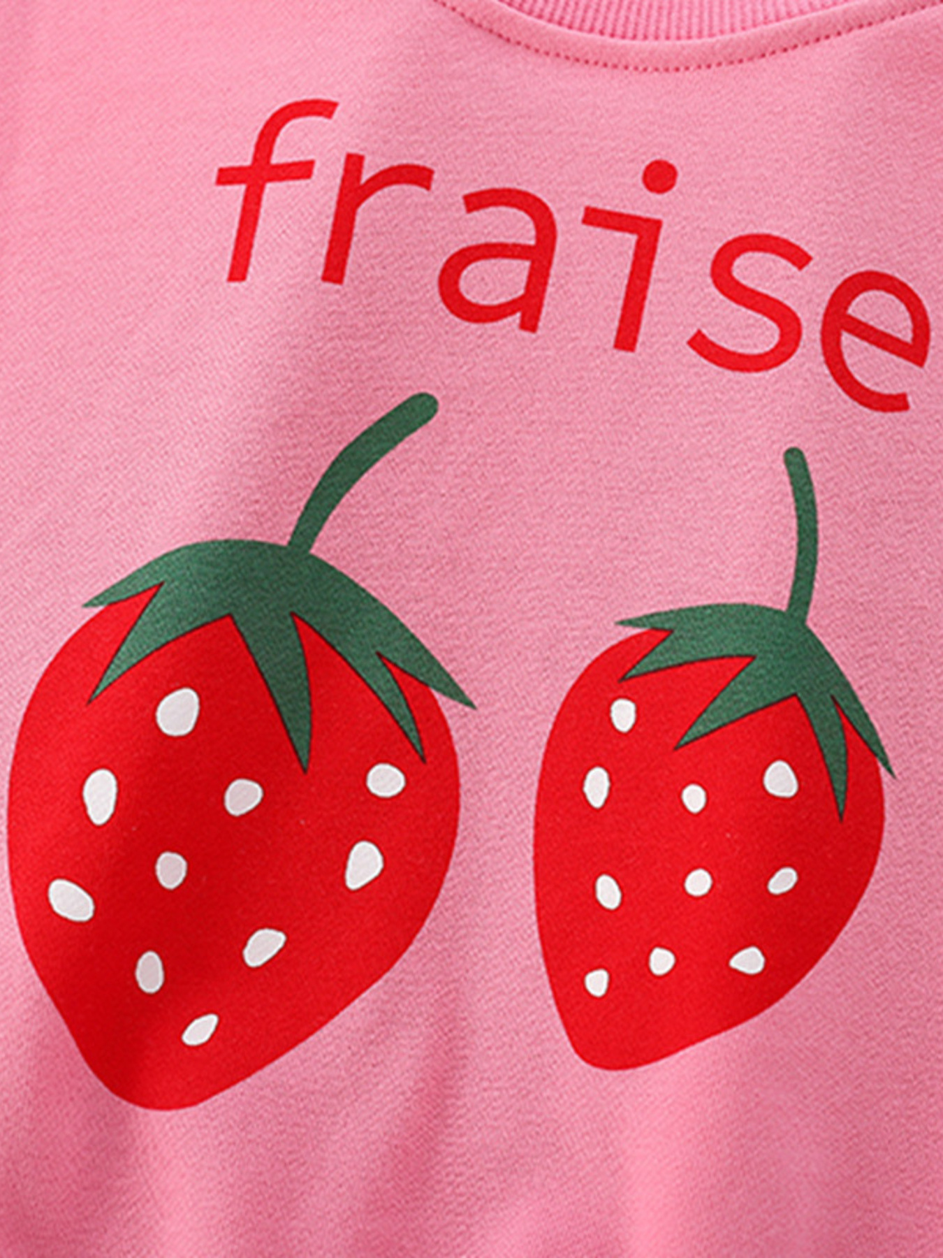 Children's Strawberry Round Neck Casual Sweatshirt