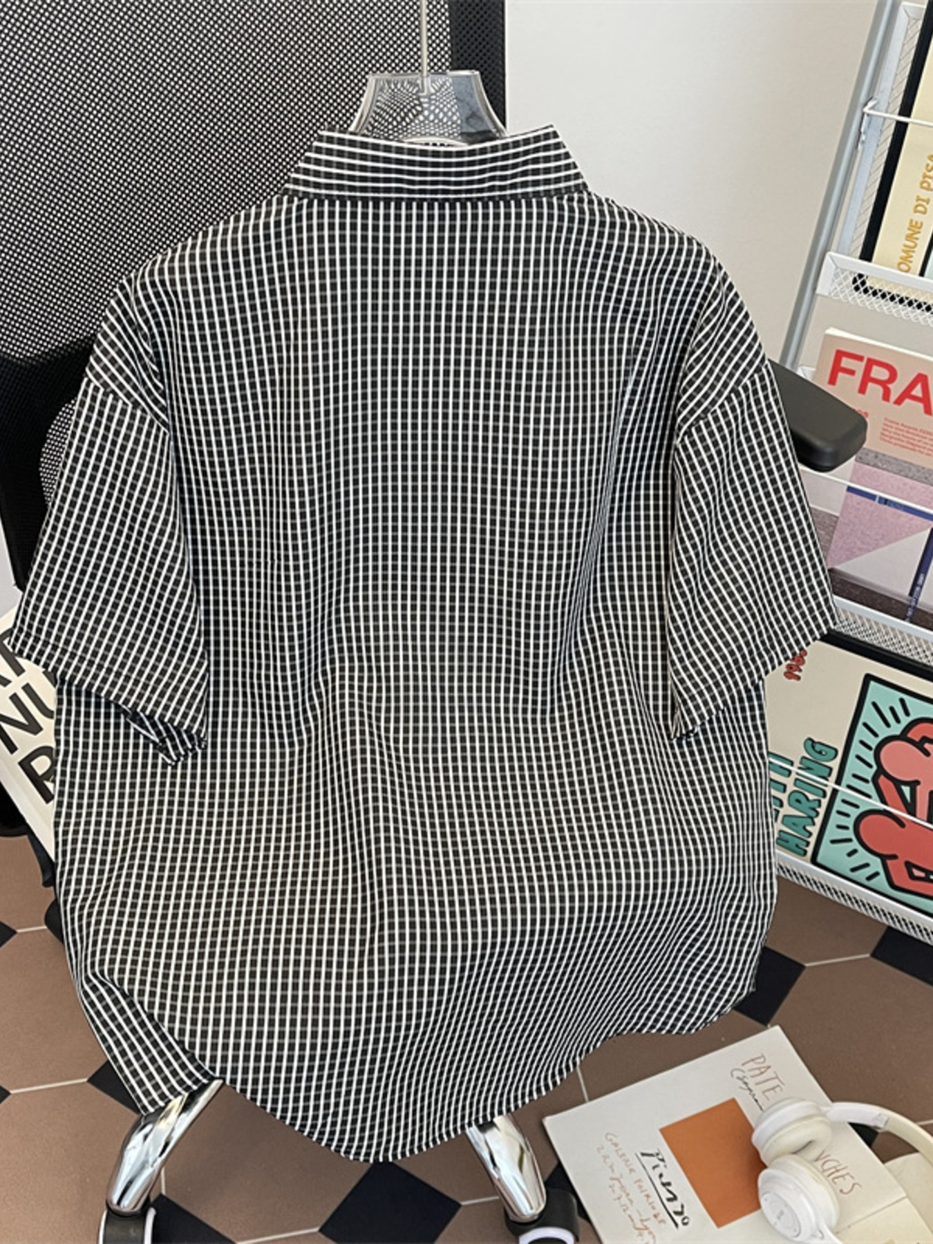 Men's Plus Size Plaid Button Up Short Sleeve Shirt